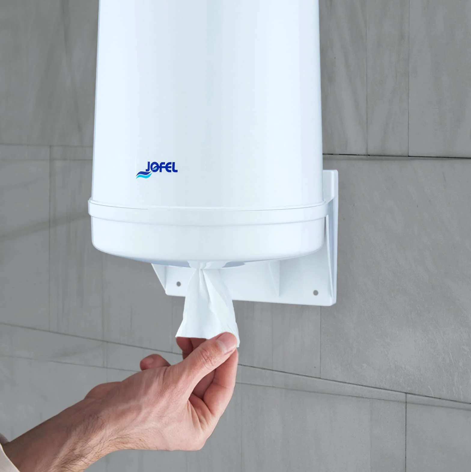 Jofel Dispenser rotoli carta 205mm stoppino continuo Classic AG20020 Bianco