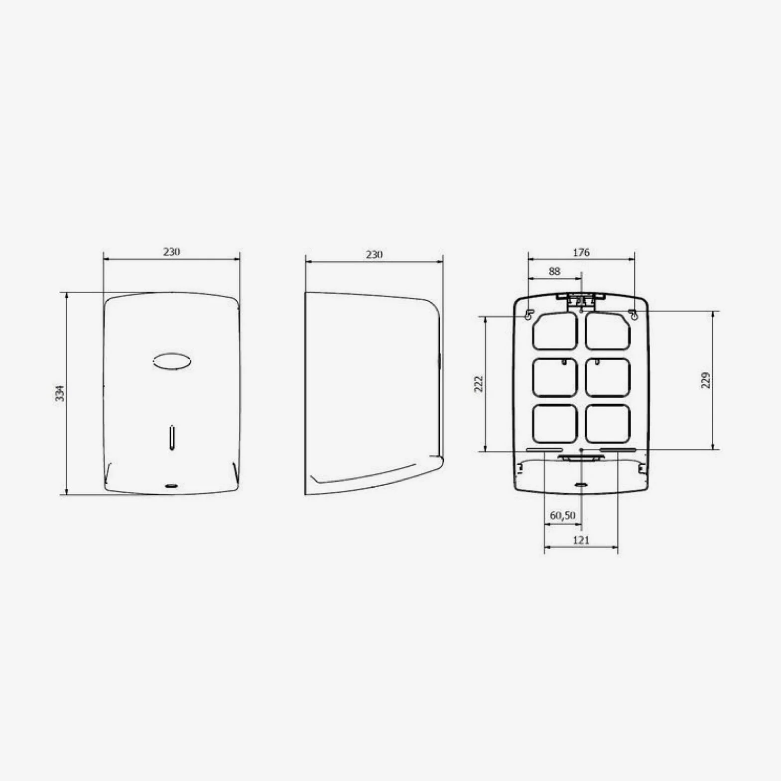 Jofel Distributore di carta in rotolo 205 mm ABS nero opaco