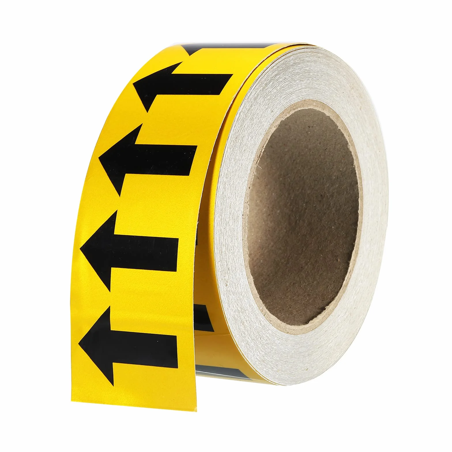 PATIKIL Nero Giallo Colore Freccia Nastro Vinile Adesivi Freccia Etichette 50mm/1" per Pipa Marcatori, 1 Rotolo