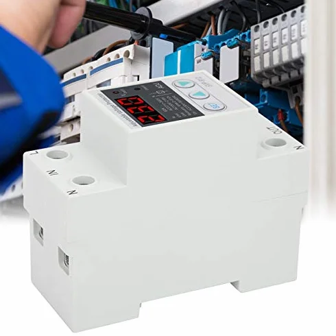 Relè di Protezione Tensione 230V SVP-912, 63A, Regolabile Sovra/Sotto Tensione, con Voltmetro, Recupero Automatico, per Reti 50Hz