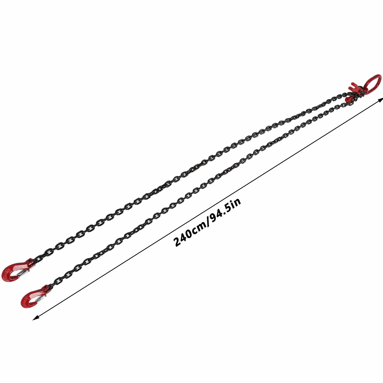 Catena di Resistenza, 2 m, 2 Fili, con Ganci di Riduzione, 4,75 Tonnellate, 8 mm