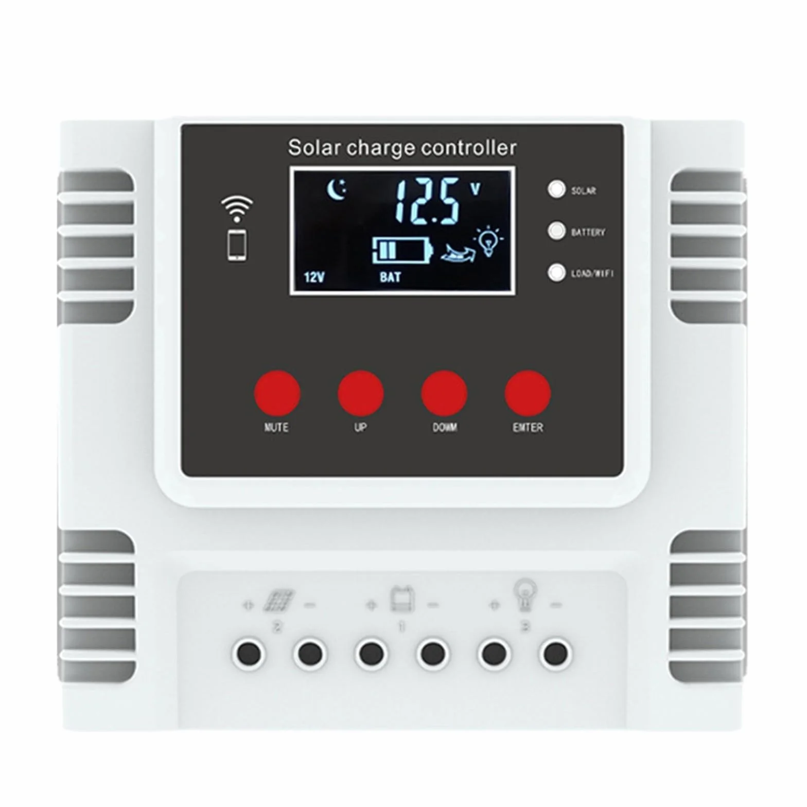 Regolatore di carica solare, regolatore intelligente della batteria del pannello solare con doppia porta USB, controllo della luce del timer, display LCD, con controllo APP WiFi (60A)