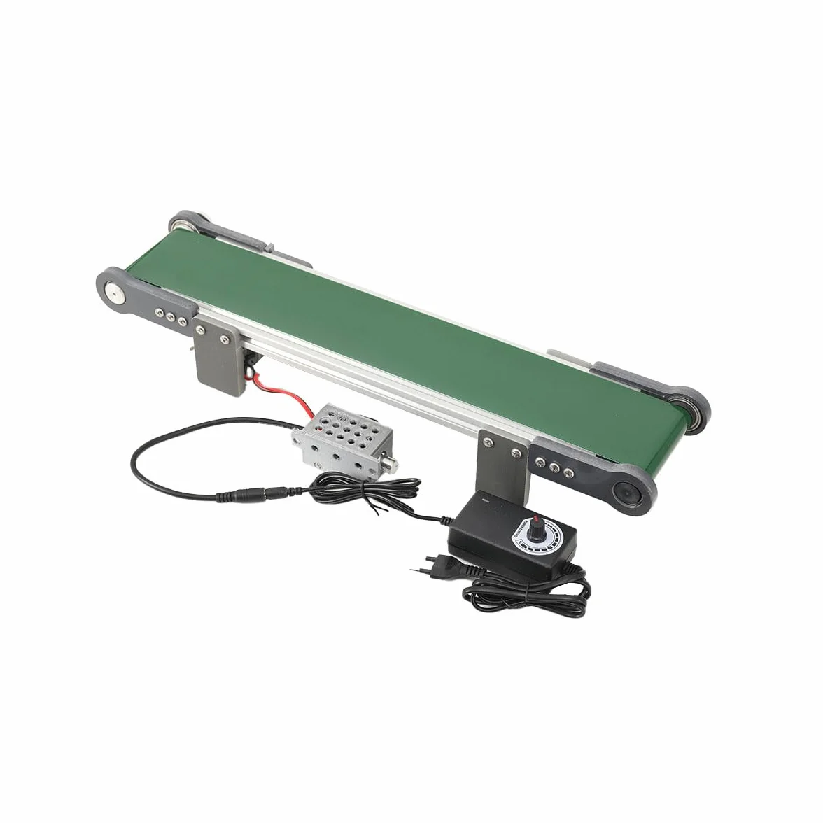 Nastro Trasportatore Elettrico Da Tavolo 500x100mm, Mini Distributore Automatico Trasportatore, Nastro Trasportatore Antistatico in PVC Velocità Regolabile 1,8-7,6cm/S