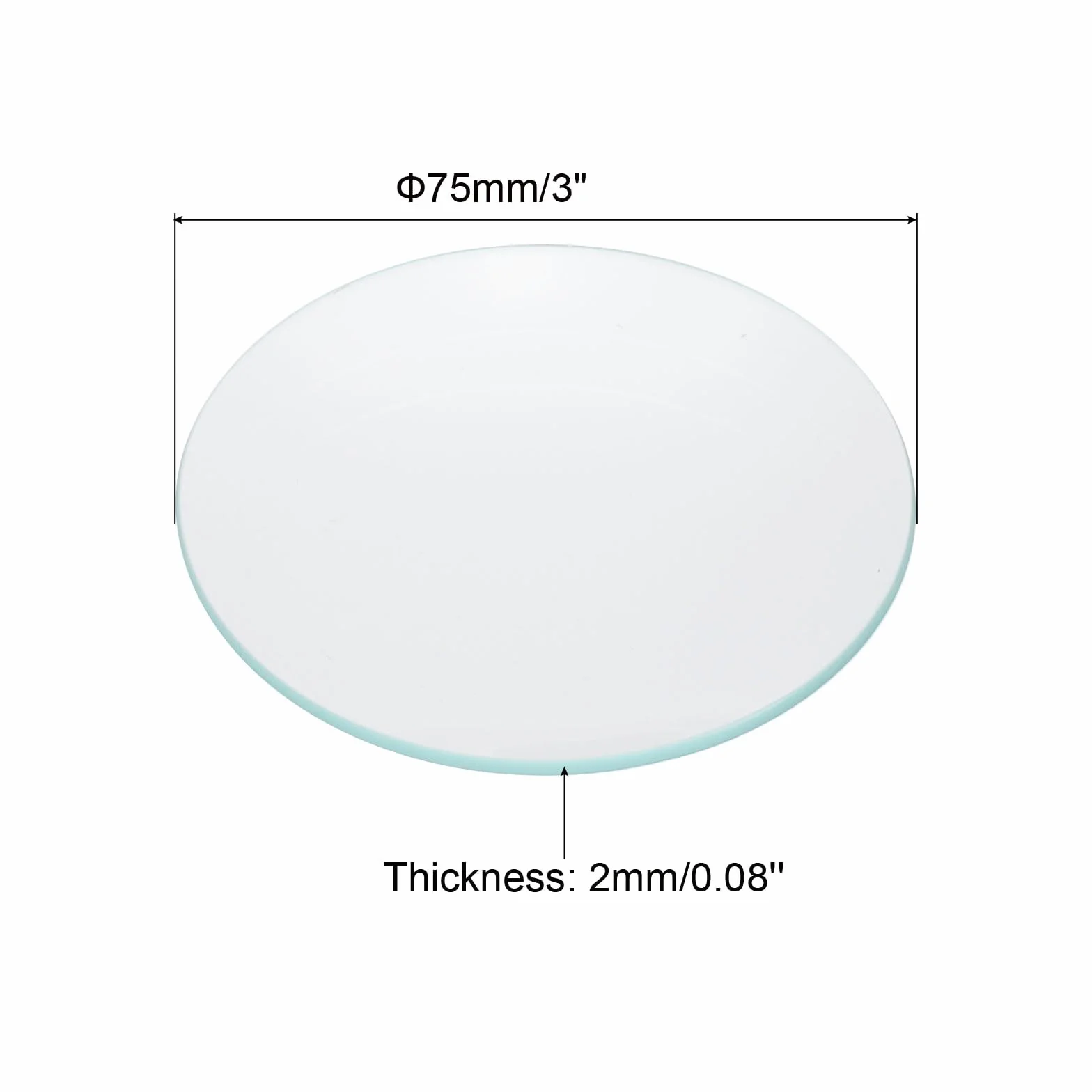 PATIKIL Vetrino Laboratorio Diametro 75mm/3" Confezione 12 Pz Altamente Trasparente Bordi Lisci Smussati Coperchi Ad Arco Per Becher Matracci Piastra Di Evaporazione Materiale Laboratorio