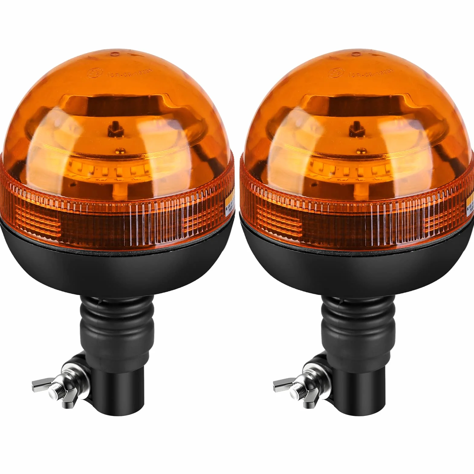 Justech 2 Pezzi Luce Lampeggiante Stroboscopica 24LED 12V 24V Impermeabile con 3 Modalità Illuminazione Luce Rotante Flash Arancione con Sede Flessibile del Palo DIN per Rimorchio Trattore Camion