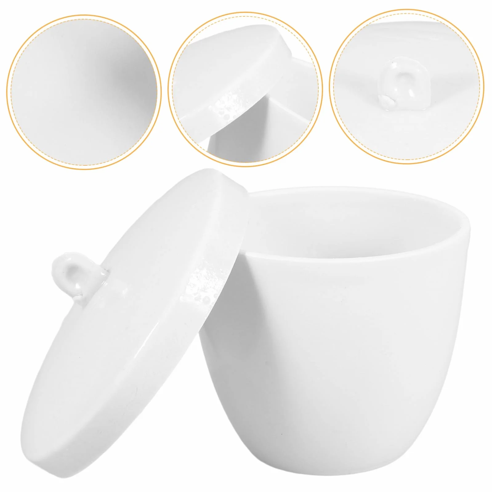 ULTECHNOVO Crogiolo con Coperchio e Manico in Porcellana da 70ml Resistente alle Alte Temperature Crogiolo Ceramico per Laboratorio e Raffinazione Chimica
