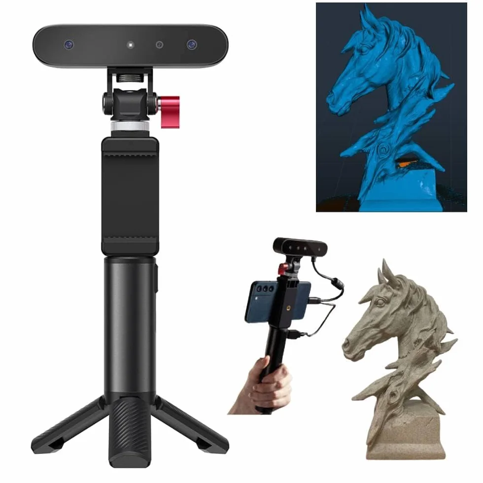 Creality CR Scan Ferret 3D Scanner per stampa 3D, Anti-Shake Tracking, Precisione 0,1 mm, Scansione rapida a colori a 30 fps, Scanner portatile per la scansione di oggetti grandi e piccoli