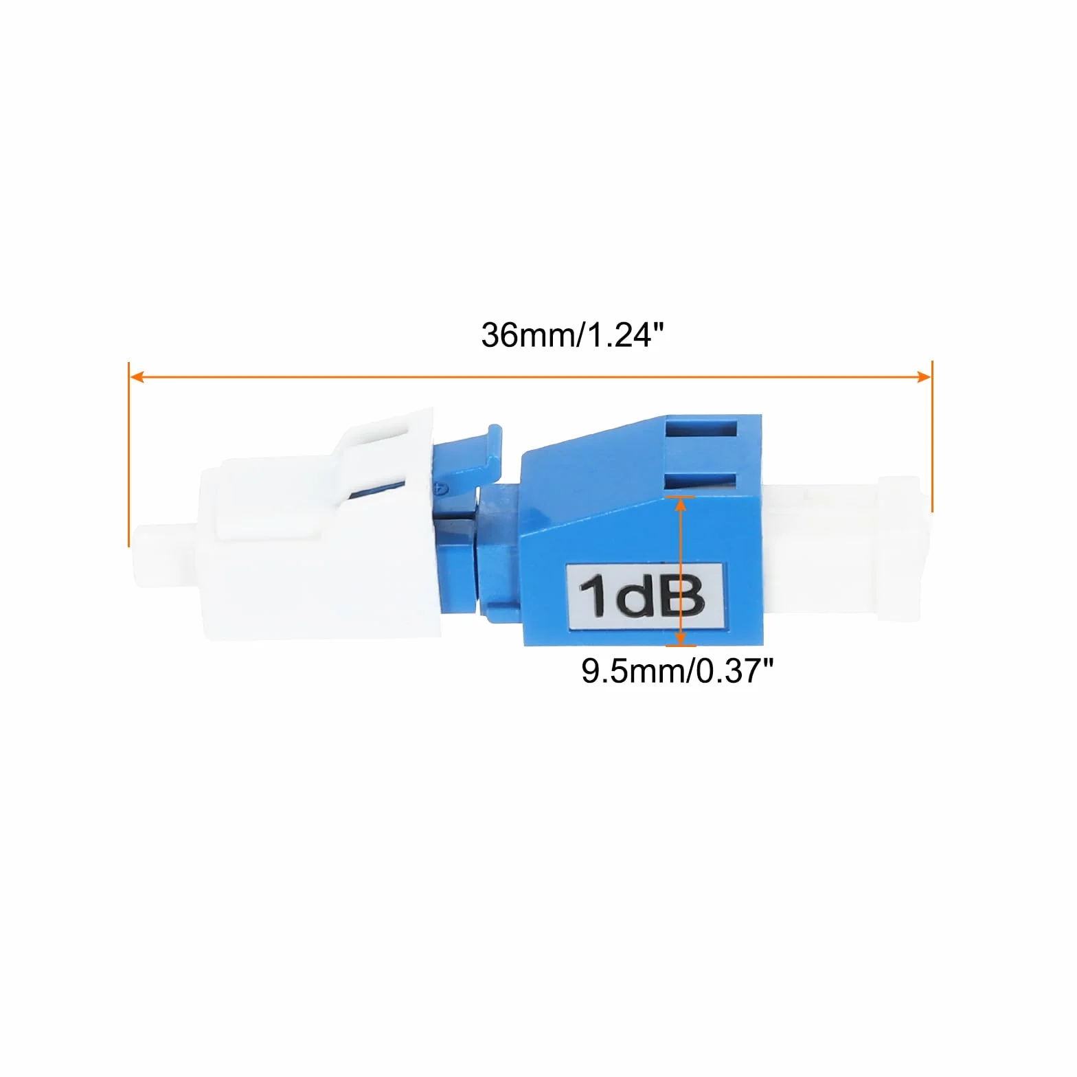 QUARKZMAN Attenuatore per Fibre Ottica Lc da 1 Db, Attenuatore per Fibre Ottica Fisso Monomodale Lc/Upc Sm da Maschio a Femmina per Trasmissione in Fibre Ottica, 4pz
