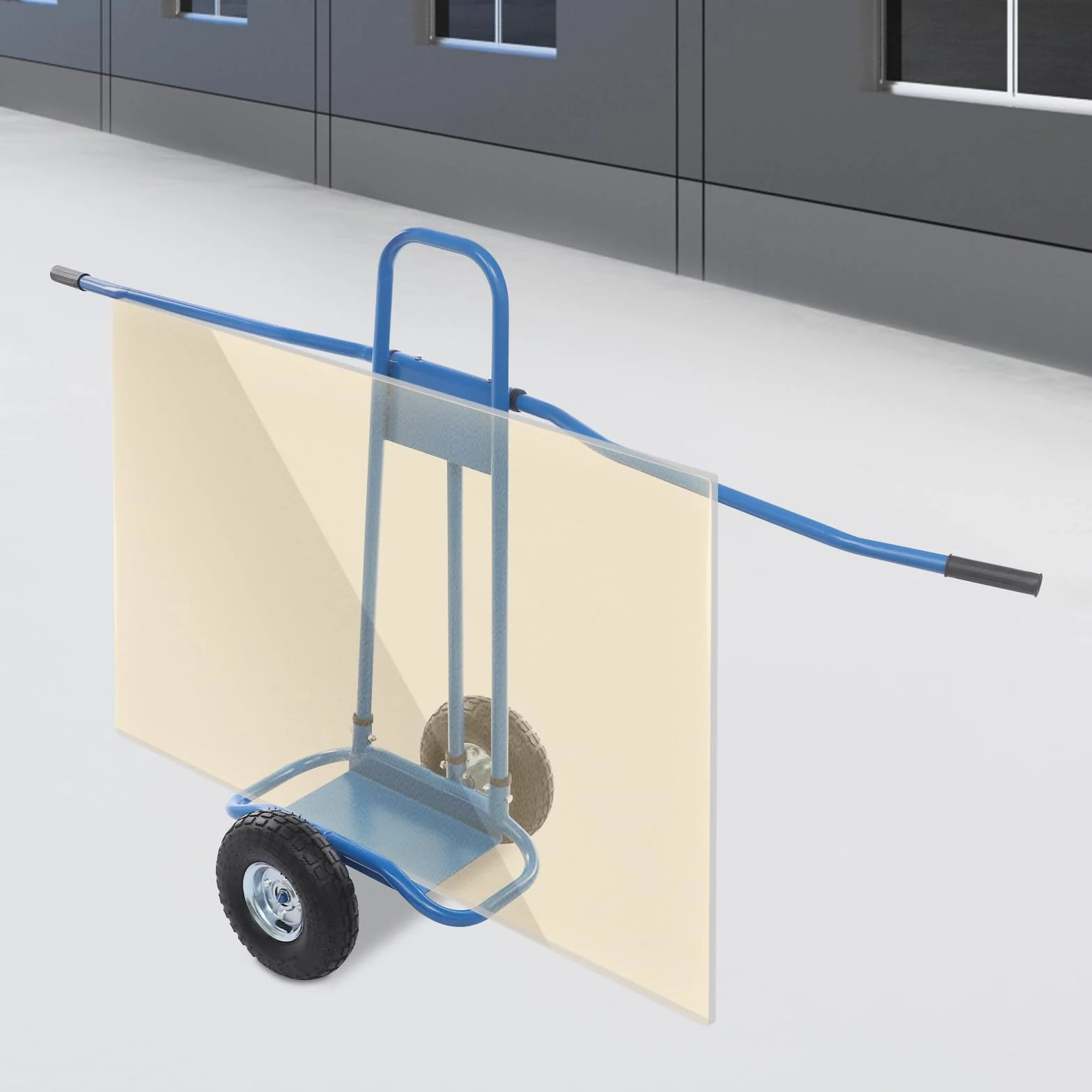 Carrello per il trasporto di lastre pesanti per lastre di compensato, cartongesso, pannelli in acciaio portatile, dispositivo di trasporto per la casa, ristrutturazione cantiere (blu)