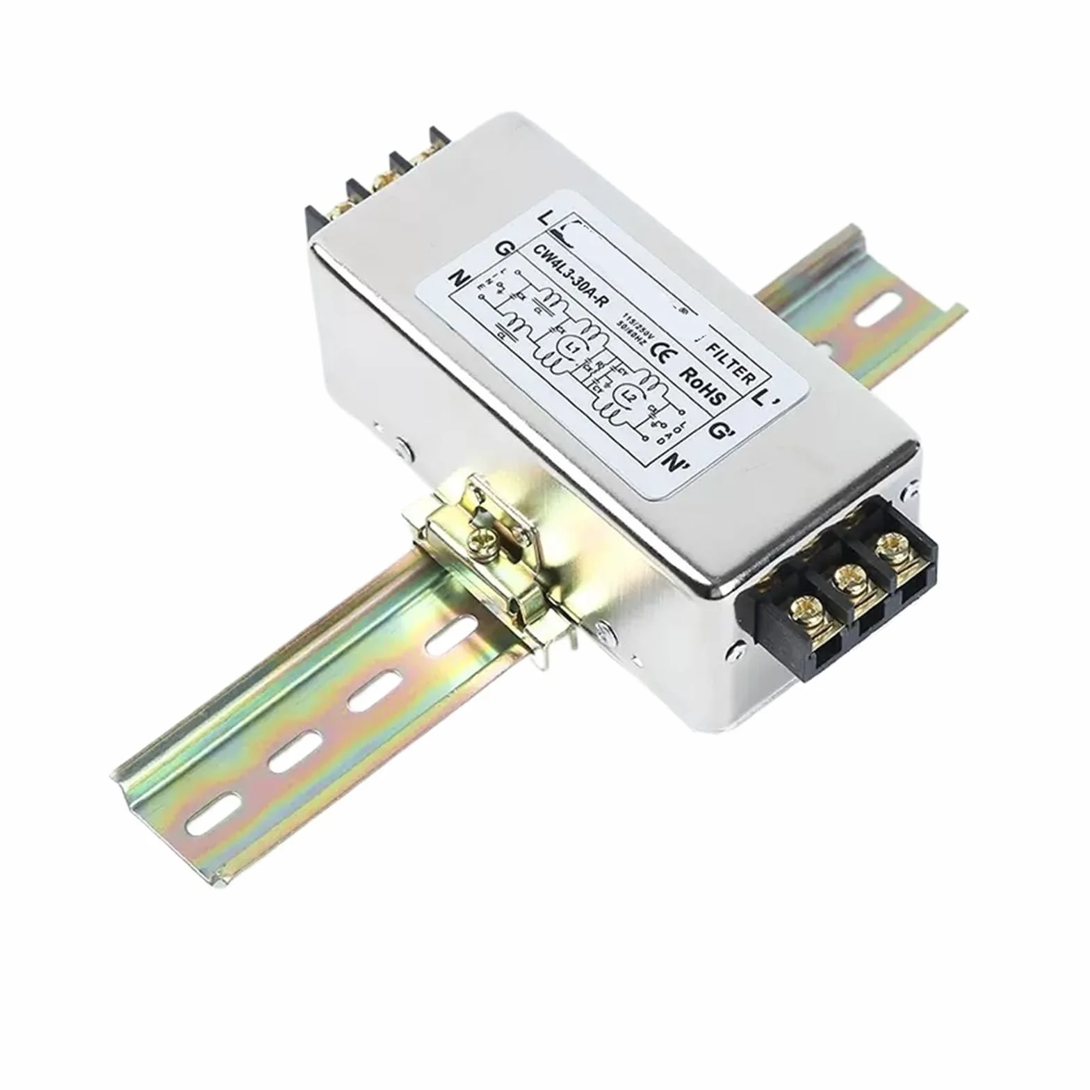 CW4L3 Morsettiera monofase a Tre Livelli Filtro di Alimentazione AC 220V Anti-interferenza 10A 20A 30A(CW4L3-30A-R)