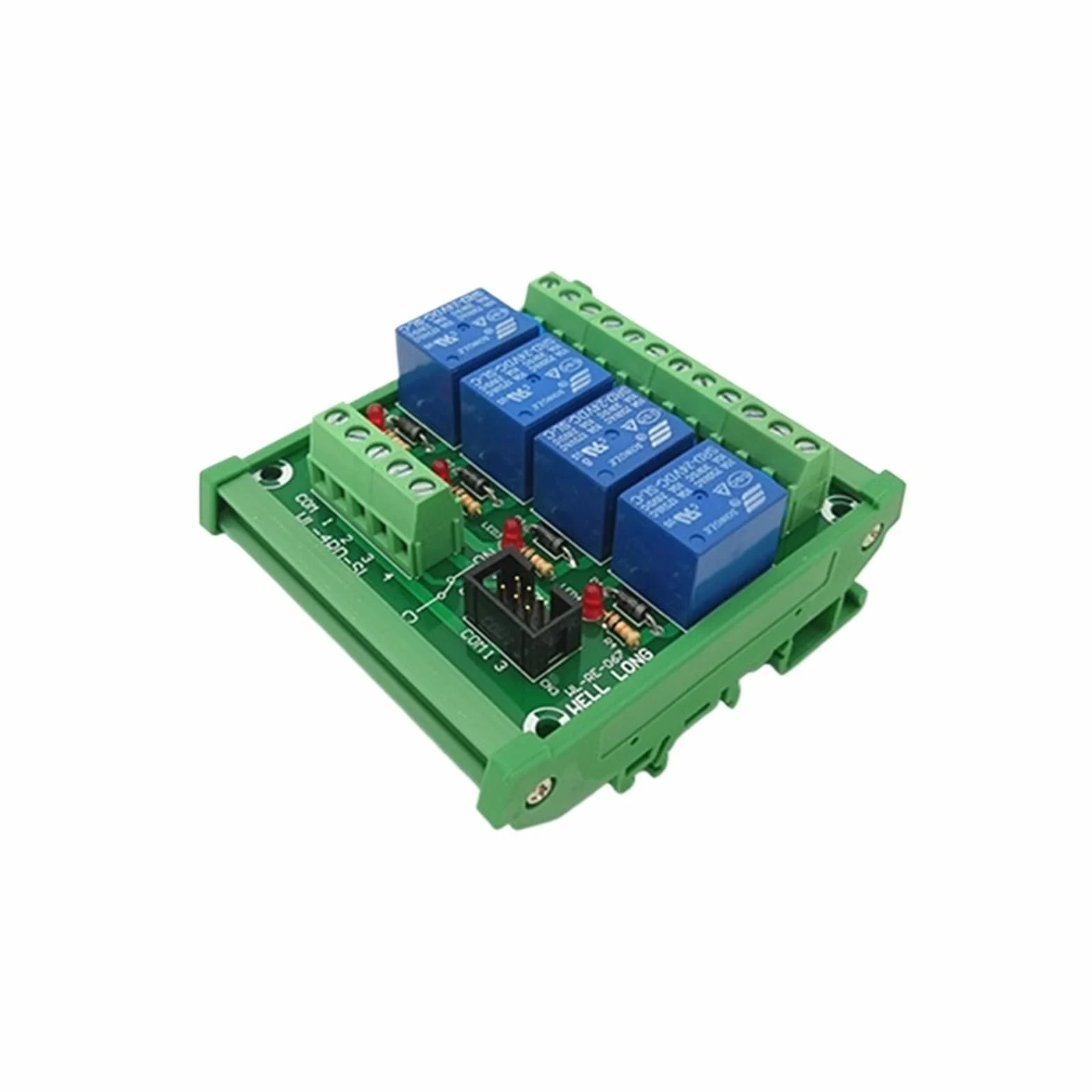 Modulo relè PLC Modulo di interfaccia relè di potenza 48V 10A tipo NPN a 4 canali con montaggio su guida DIN, SRD-48VDC-SL-C