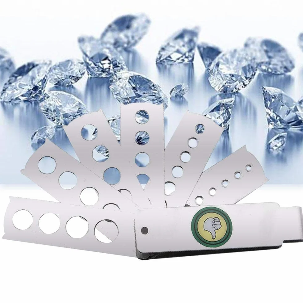 Strumento di misurazione gemma, strumento di misurazione del calibro del ventilatore del diamante Accessorio dell'attrezzatura di gioielleria per la misura della dimensione di gemma, diamante, pietra