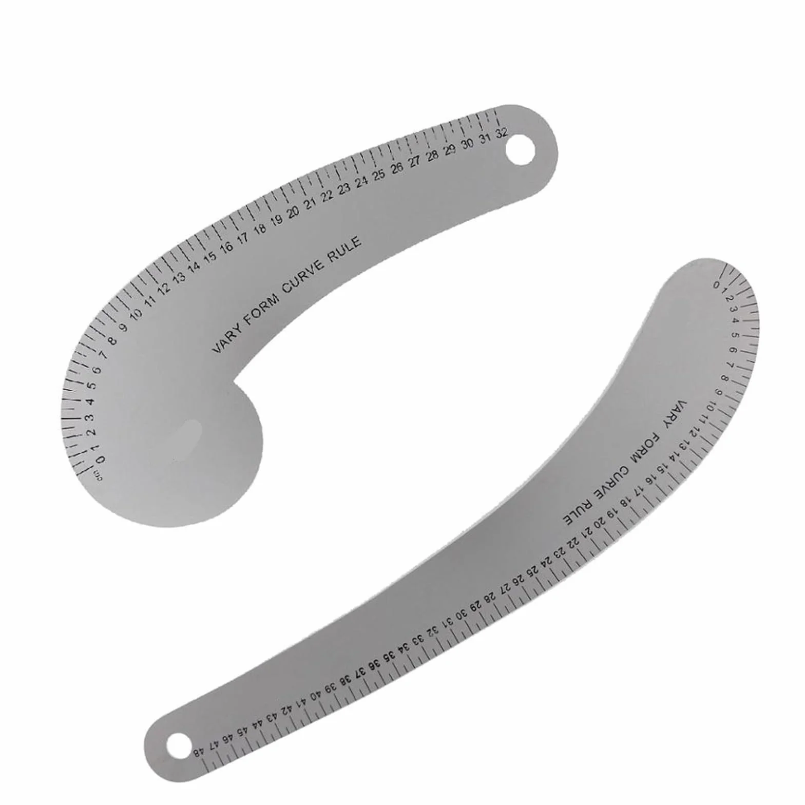 Righello metallico a bordo dritto, Righello for curve da cucito in acciaio inossidabile for modellistica di design, set 4 pezzi 32-61 cm(32cm and 48cm)