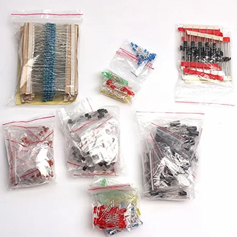 diodo Kit di componenti elettronici diodi LED Set di resistori Condensatore elettrolitico Transistor ceramico Fai da Te for Kit di avviamento Condensatore DINZHHENGYIN
