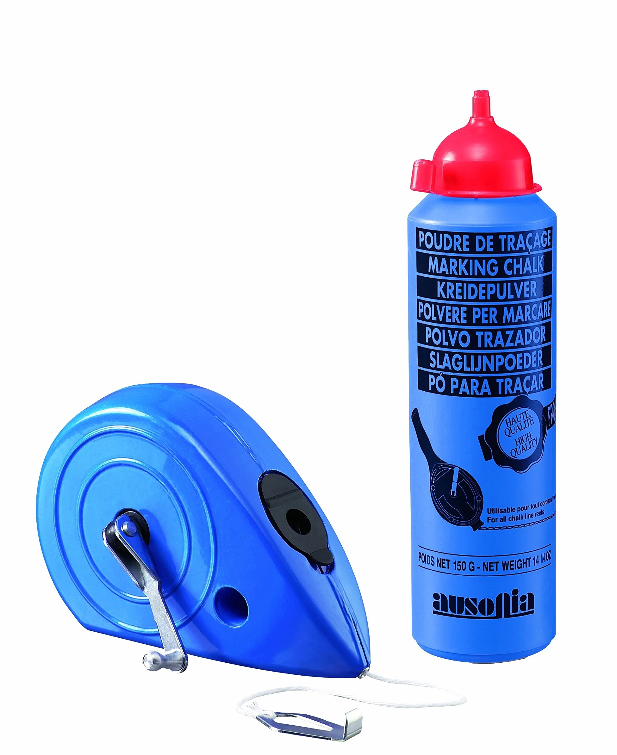 Ausonia - Traccialinee in alluminio 30 mt con flacone polvere rossa da 150 Gr