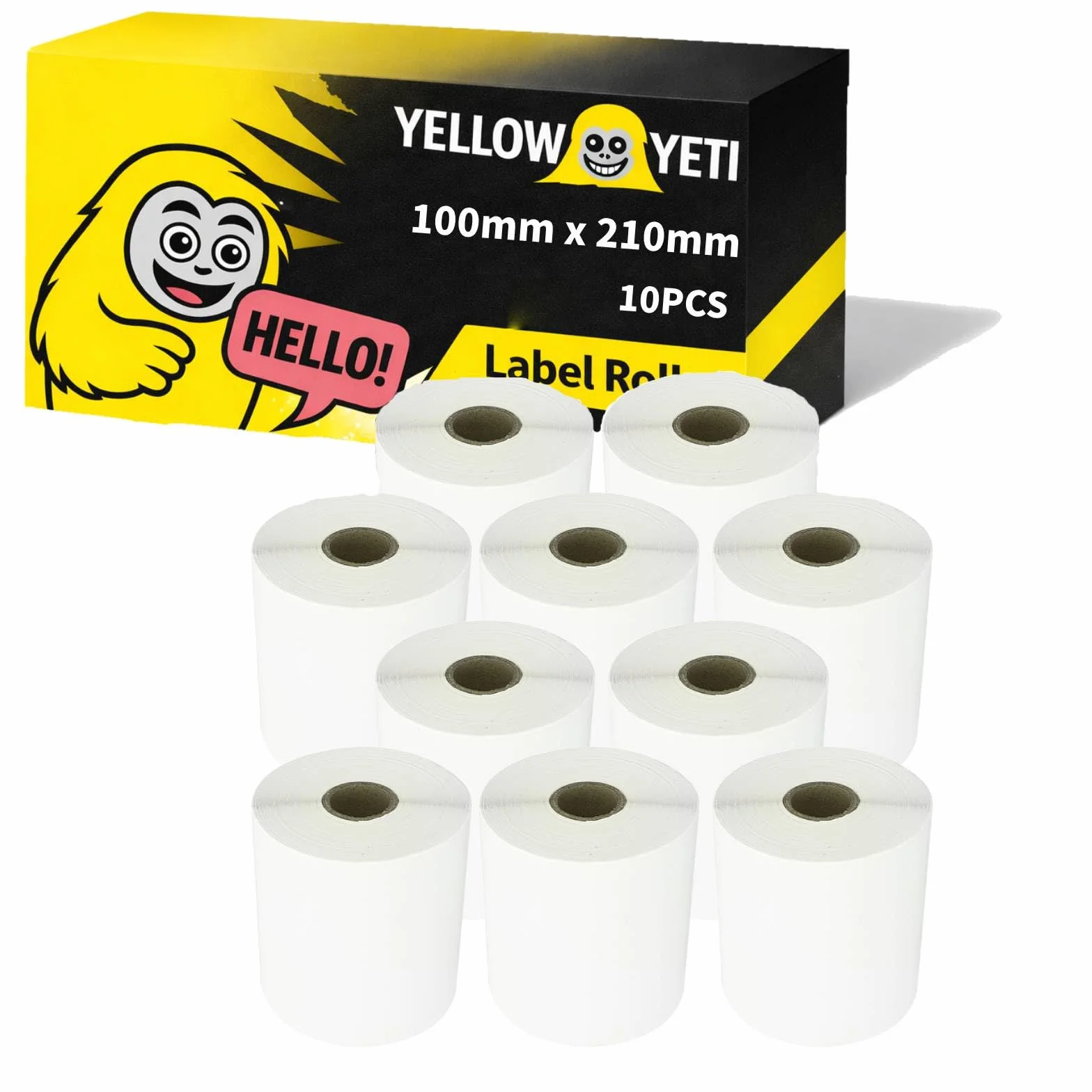 Thermodirekt - Etichette per spedizione, 100 mm x 210 mm, 10 rotoli, 200 etichette per rotolo, senza BPA, compatibili con Zebra Eltron Sato Datamax