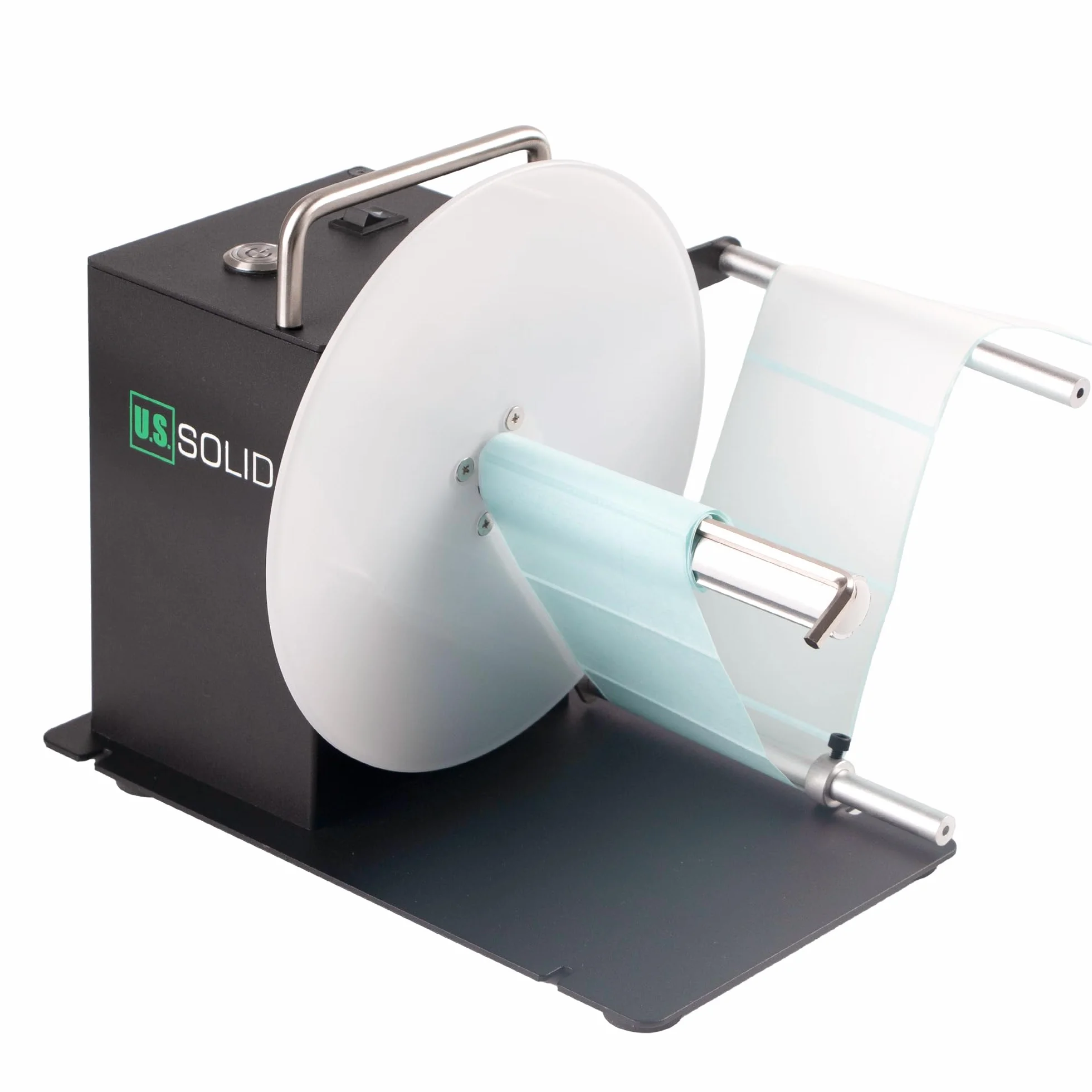 U.S. Solid Avvolgitore automatico etichette – Con braccio sensore, supporto nucleo 1"/1,5"/3", larghezza 120 mm, riavvolgimento bidirezionale
