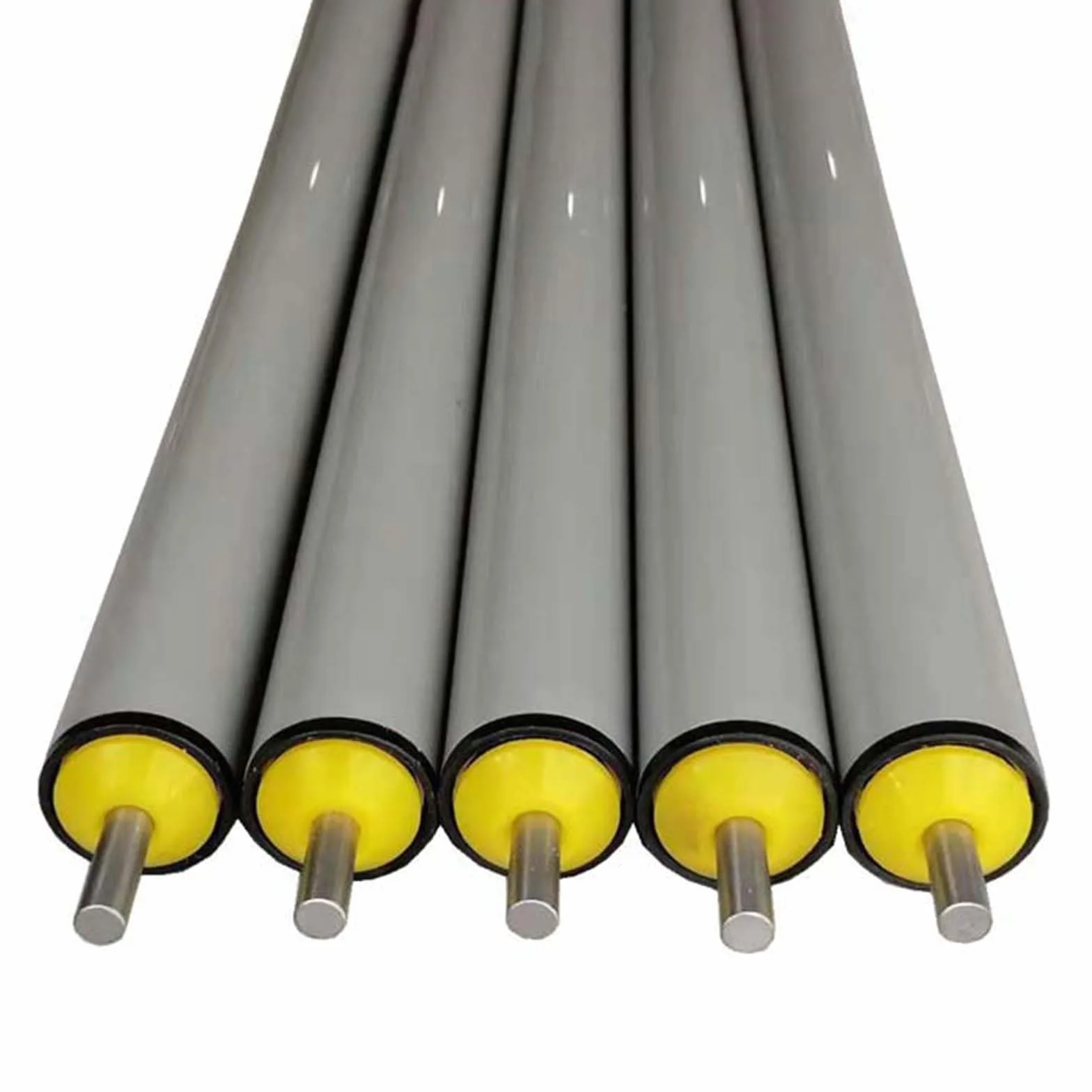 Nastro Rullo Trasportatore Confezione Da 5 Rulli Trasportatori Industriali In PVC, Rulli Di Ricambio Per Trasmissione A Gravità 20 25 32 40 50 63 MM Diametro, Per Progetti Trasloco, Grigi(Dia 50mm(2")