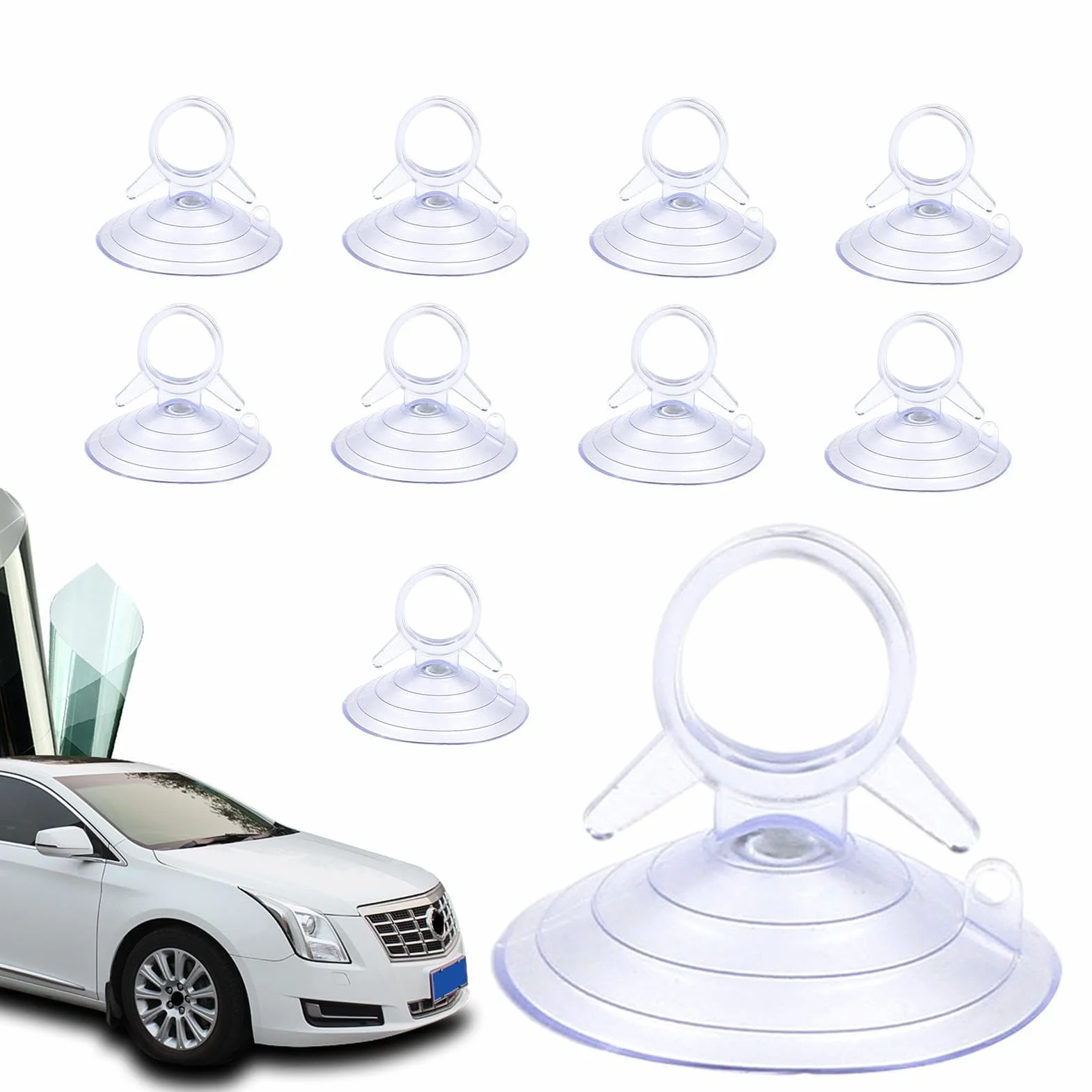 Ventosa per vetro automobilistico | Ventose per parasole per parabrezza auto,Ganci a ventosa a coda di rondine con anello di trazione automobilistico riutilizzabile per del bagno del
