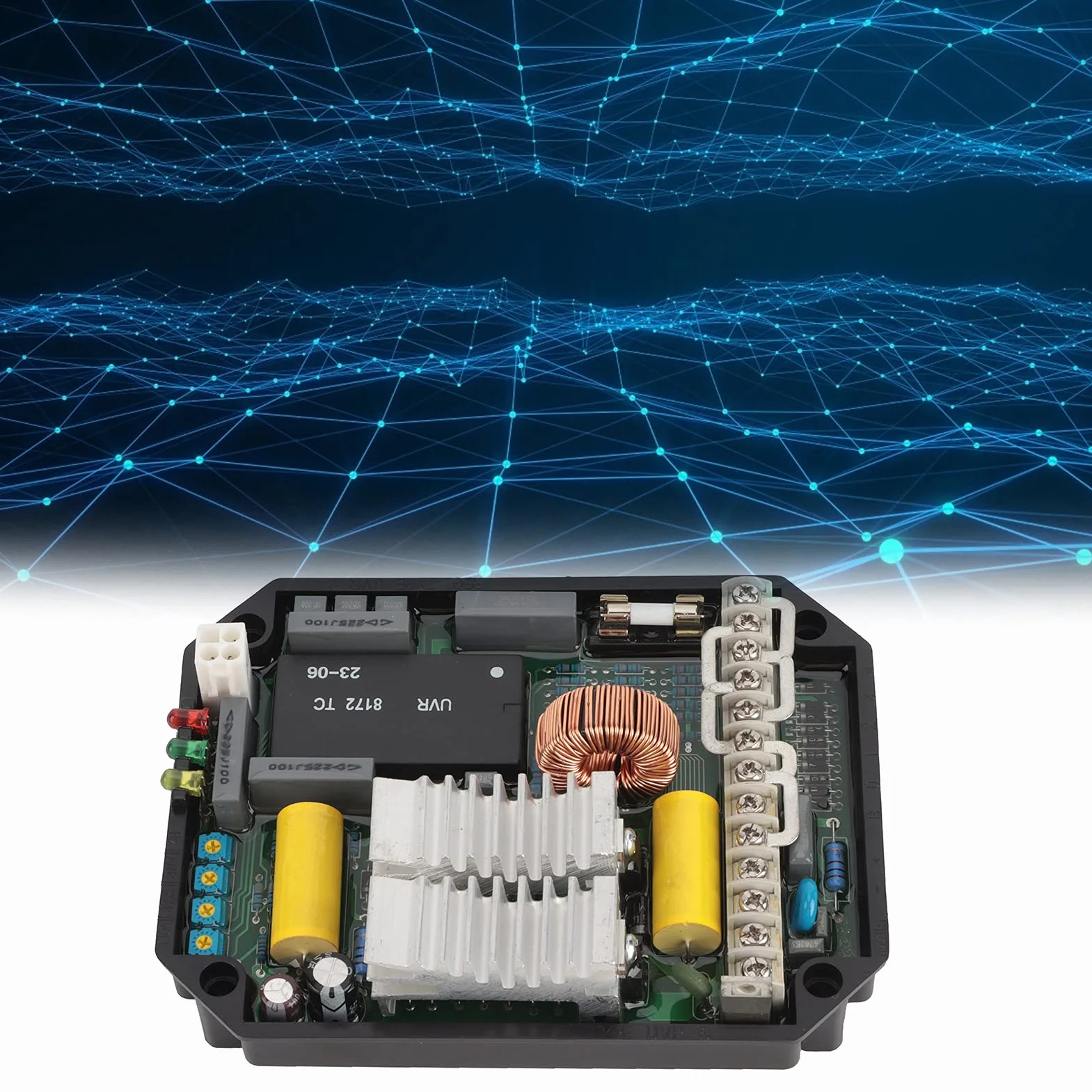 Regolatore di tensione, protezione multipla UVR6 50/60Hz AVR Regolatore di tensione automatico di buona stabilità per generatori brushless