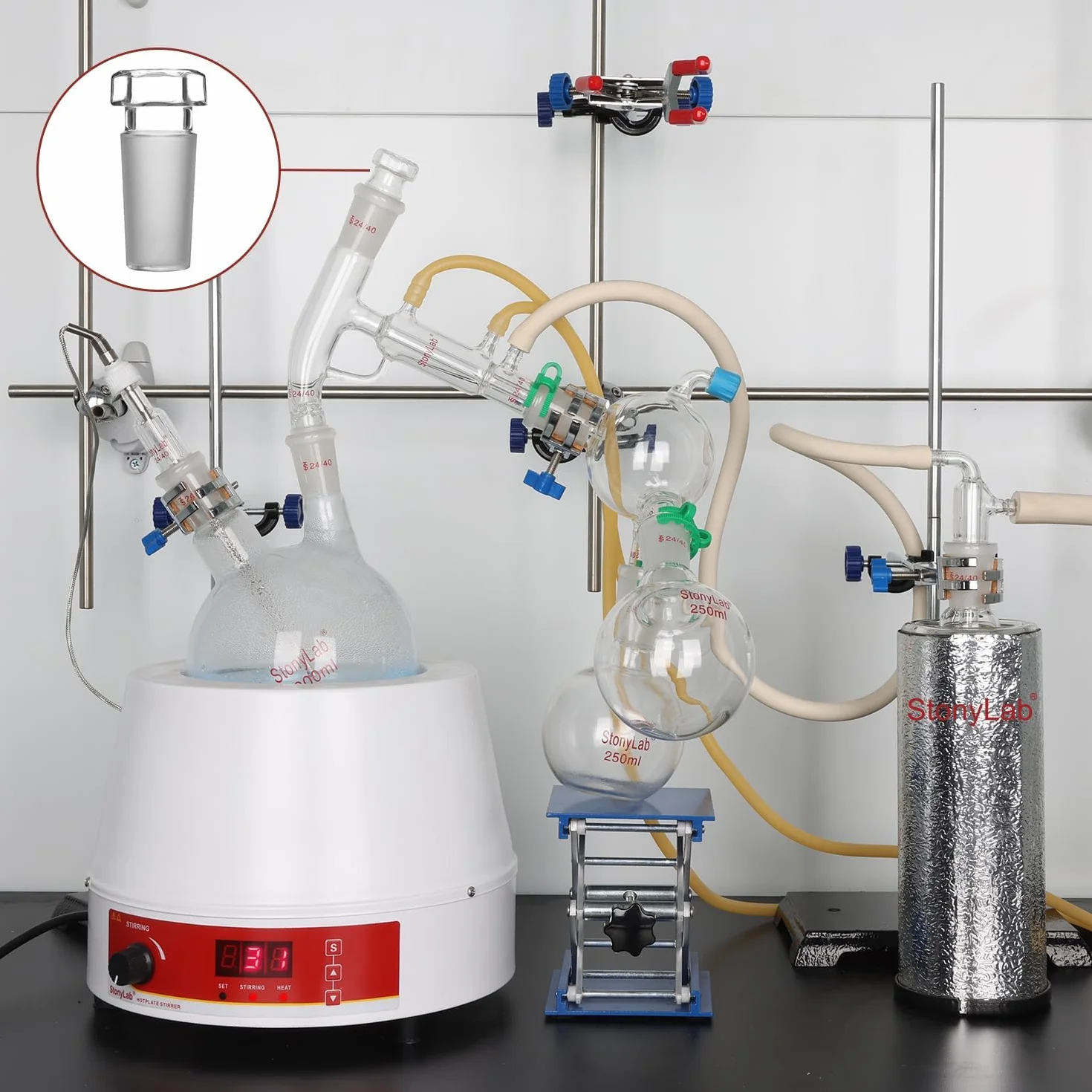 Stonylab Tappo Vetro Cavo Testa Esagonale per Giunto Esterno 24/40, 5 Pezzi