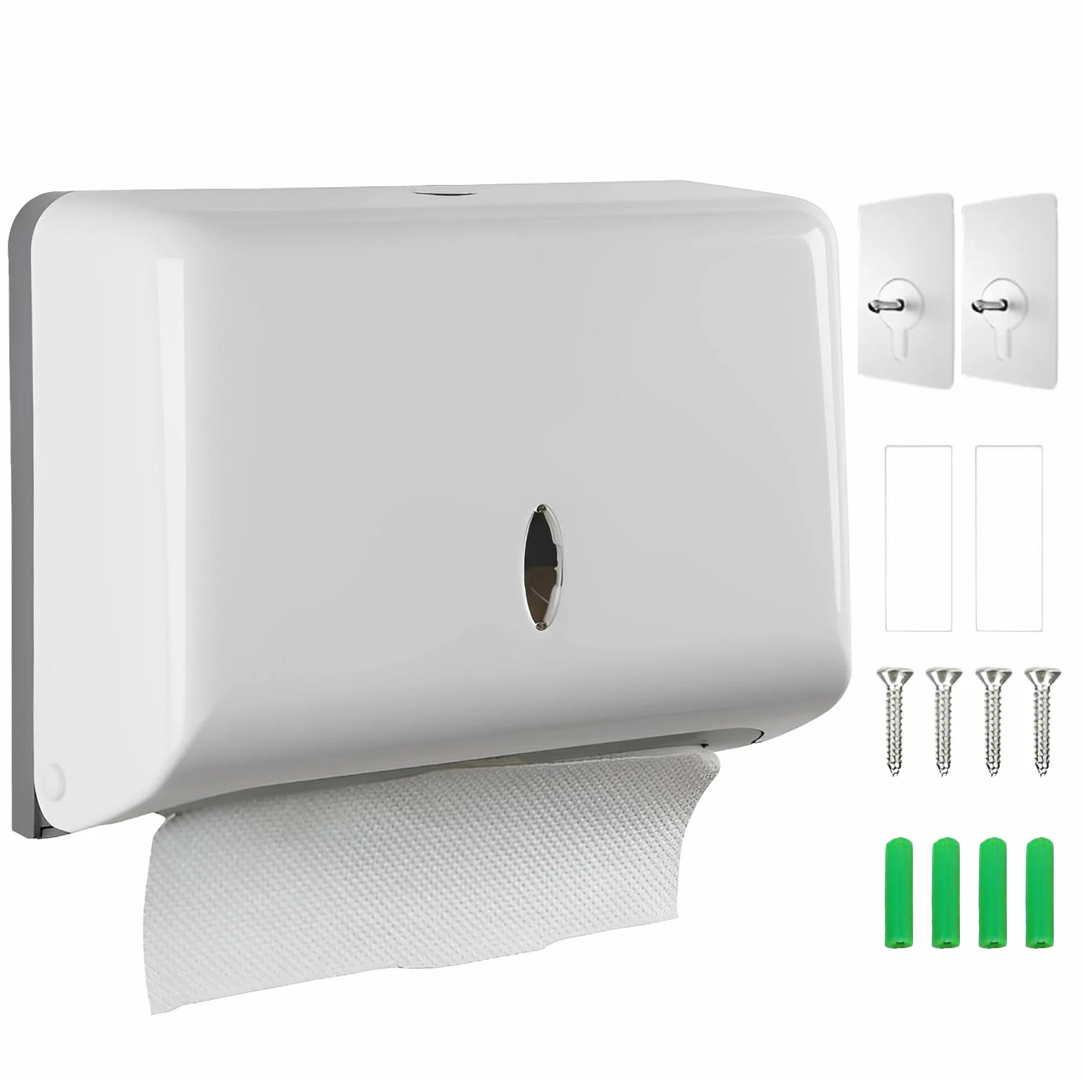Dispenser di Asciugamani di Carta Non Perforata a Parete 250-400 Fogli Bianco