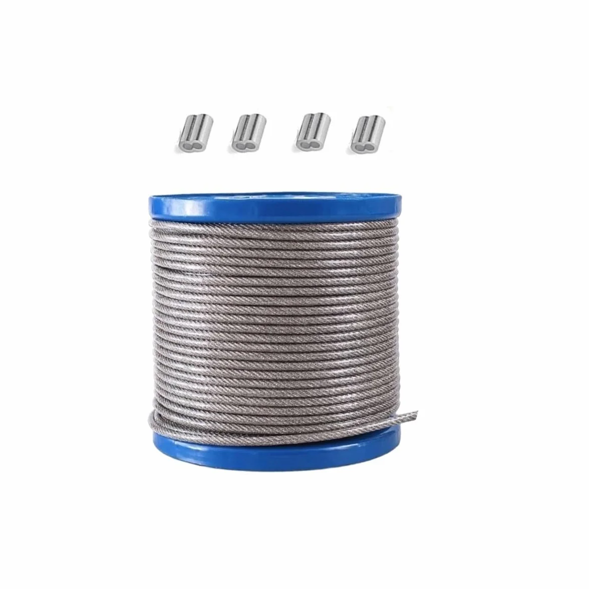 Generico Fune Cavo Acciaio, 4mm*20m Cavo Inossidabile Rivestito PVC, Cavo Metallico 304 in Acciaio Inox