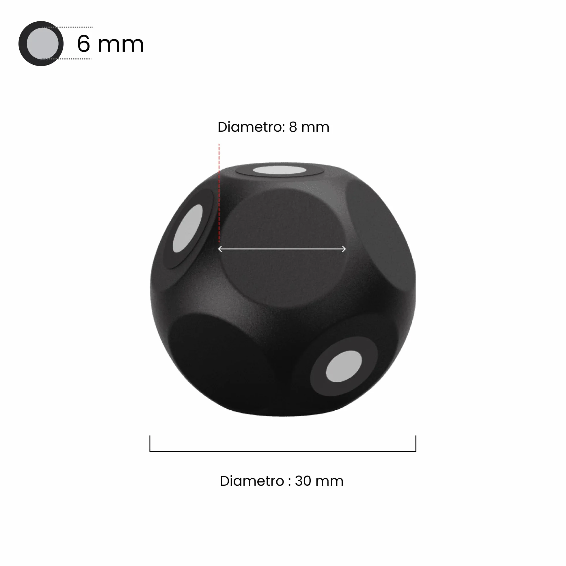 Revopoint Kit di Markers a Sfera Magnetici da 6 Pezzi per la Scansione 3D, Punti di Riferimento 3D per Prevenire la Perdita di Tracciatura e Migliorare la Precisione del Risultato