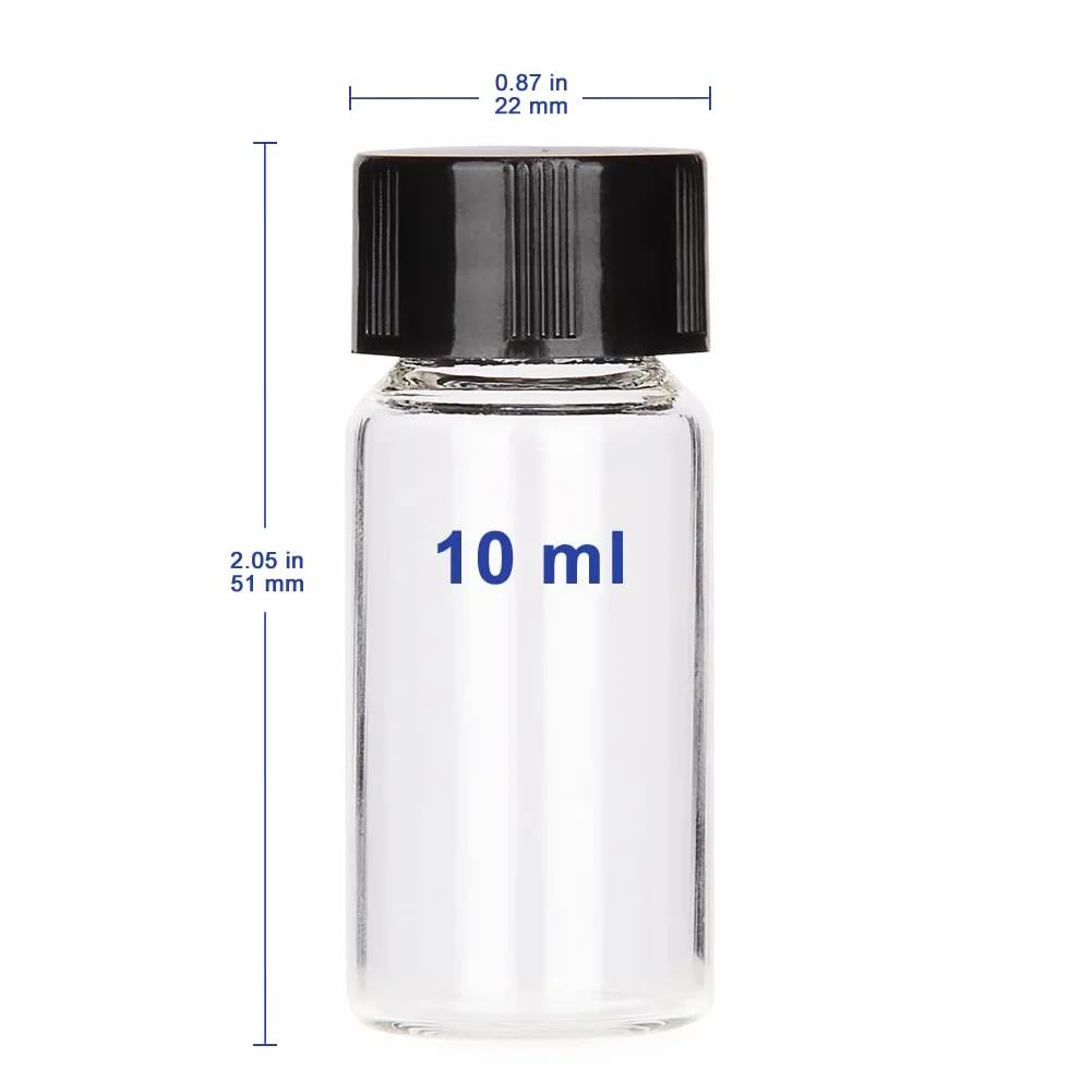 Labasics Viali Campione in Vetro Trasparente con Tappo a Vite, 10 ml, Confezione da 10