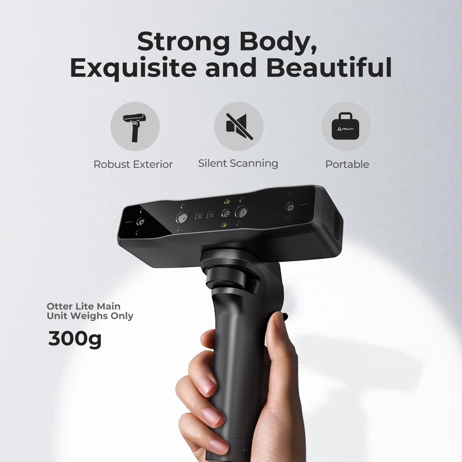 Creality Otter Lite 3D Scanner, Scansione Wireless Wi-Fi 6, Scanner 3D Handheld, Alta Precisione 0,05 mm, Scansione 30 FPS, Compatibilità con Oggetti Dimensioni (da 20 mm³ a 2000 mm³)