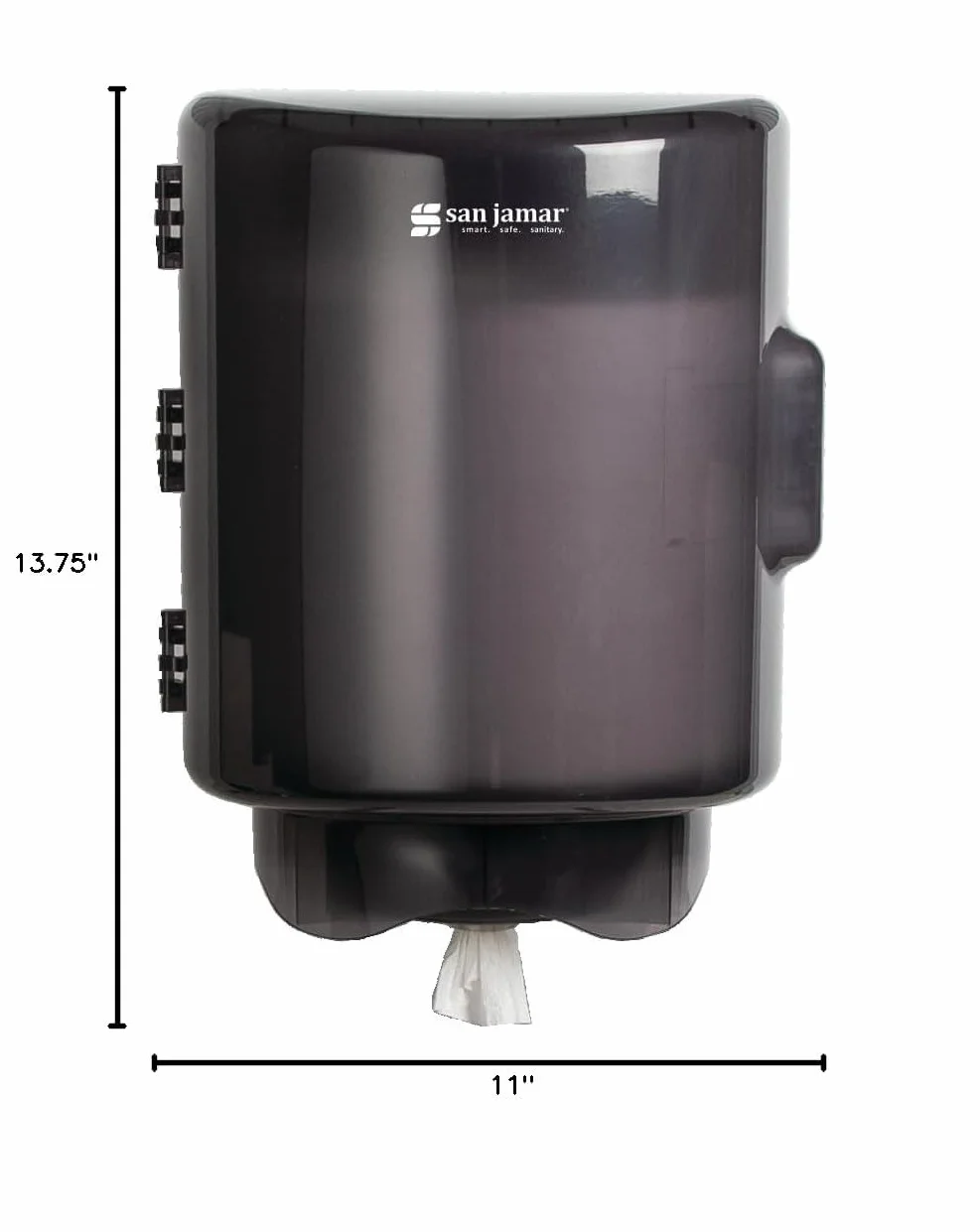 San Jamar Centerpull Dispenser asciugamani carta imbuto regolabile plastica 34x27x25 cm nero