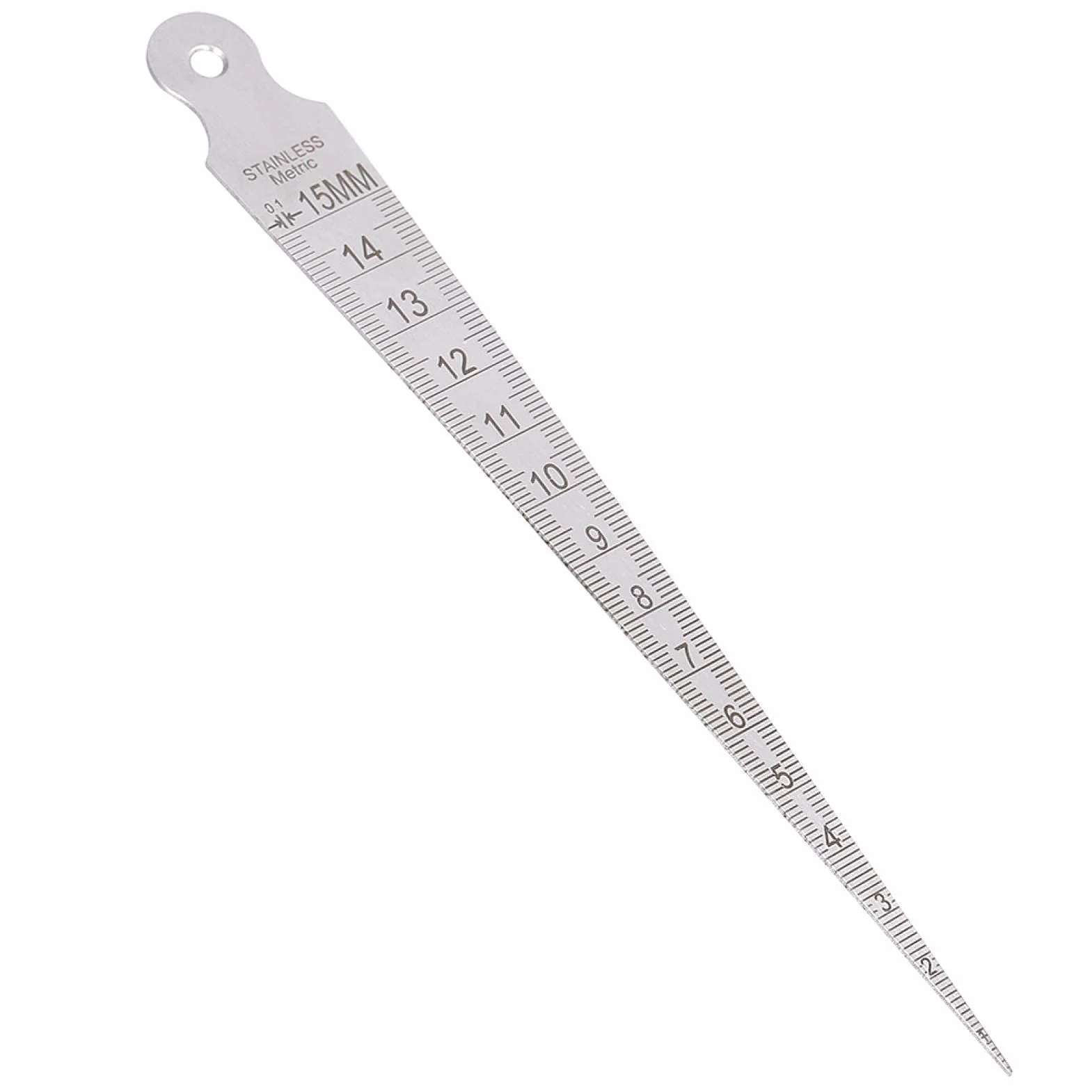 Strumento di ispezione del foro del righello calibro conico 1-15 mm acciaio inossidabile