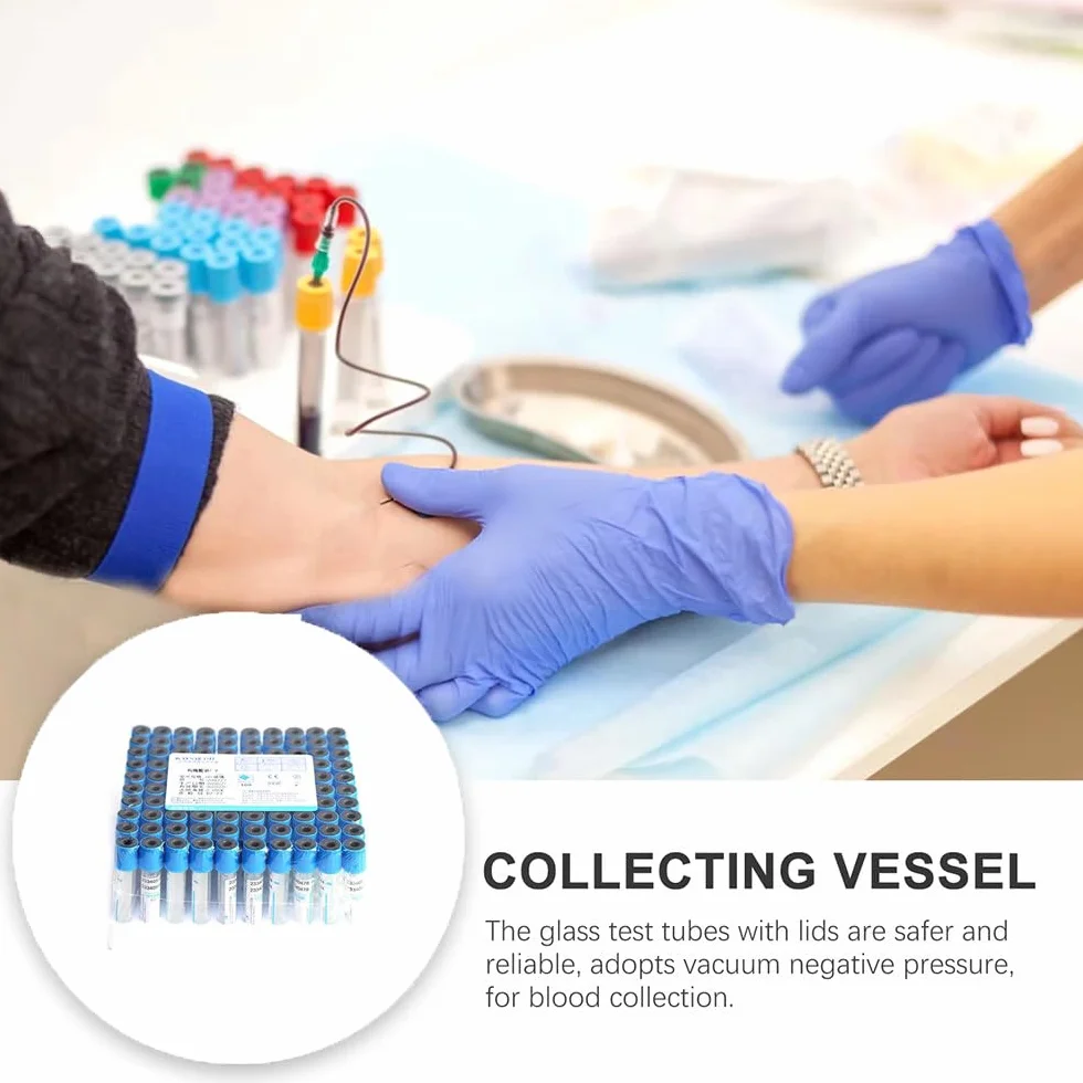 Provette per Prelievo Di Sangue Sottovuoto, Provette per Prelievo Di Sangue Da Laboratorio Da 3/5/10 Ml, 1 Confezione Da 100, Provette Con Citrato Di Sodio, Per Laboratori E Cliniche,10ml