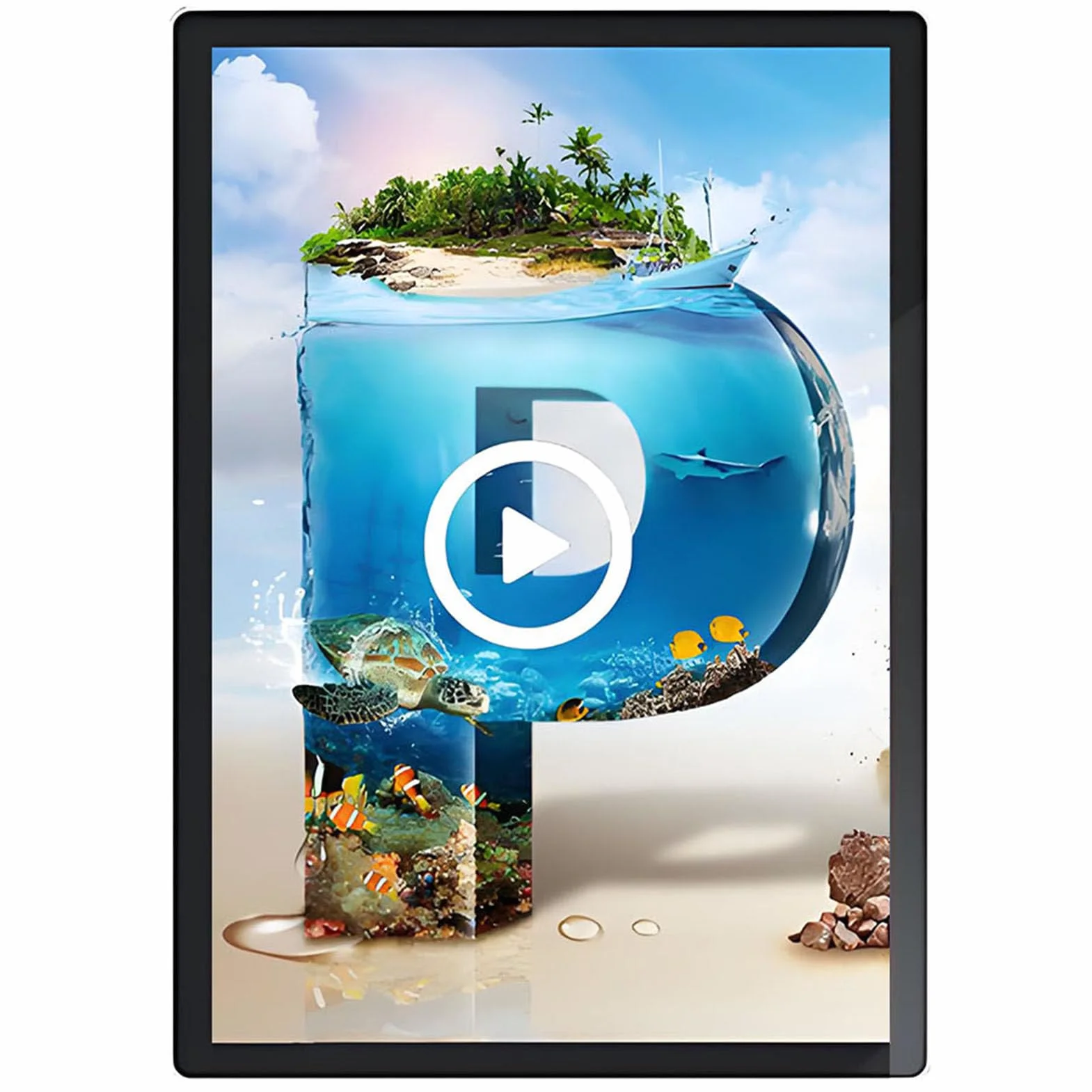 Schermo Pubblicitario LED per Negozio,Orizzontale/Verticale,Pubblicazione Remota/USB,a Parete/Incassato,Display LED per Pubblicità per Riproduzione Video/Immagini 23.6"