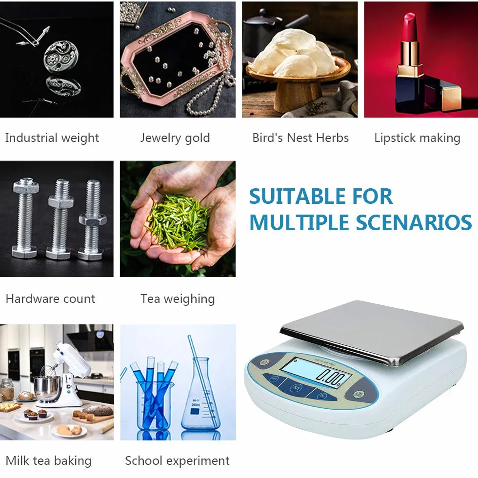Bilancino di Precisione Professionale, Analitica da Laboratorio Ad Alta Precisione 5kg / 10kg / 15kg / 30kgx0.1g Bilancia Elettronica Bilancia da Laboratorio Digitale,15kg/0.1g
