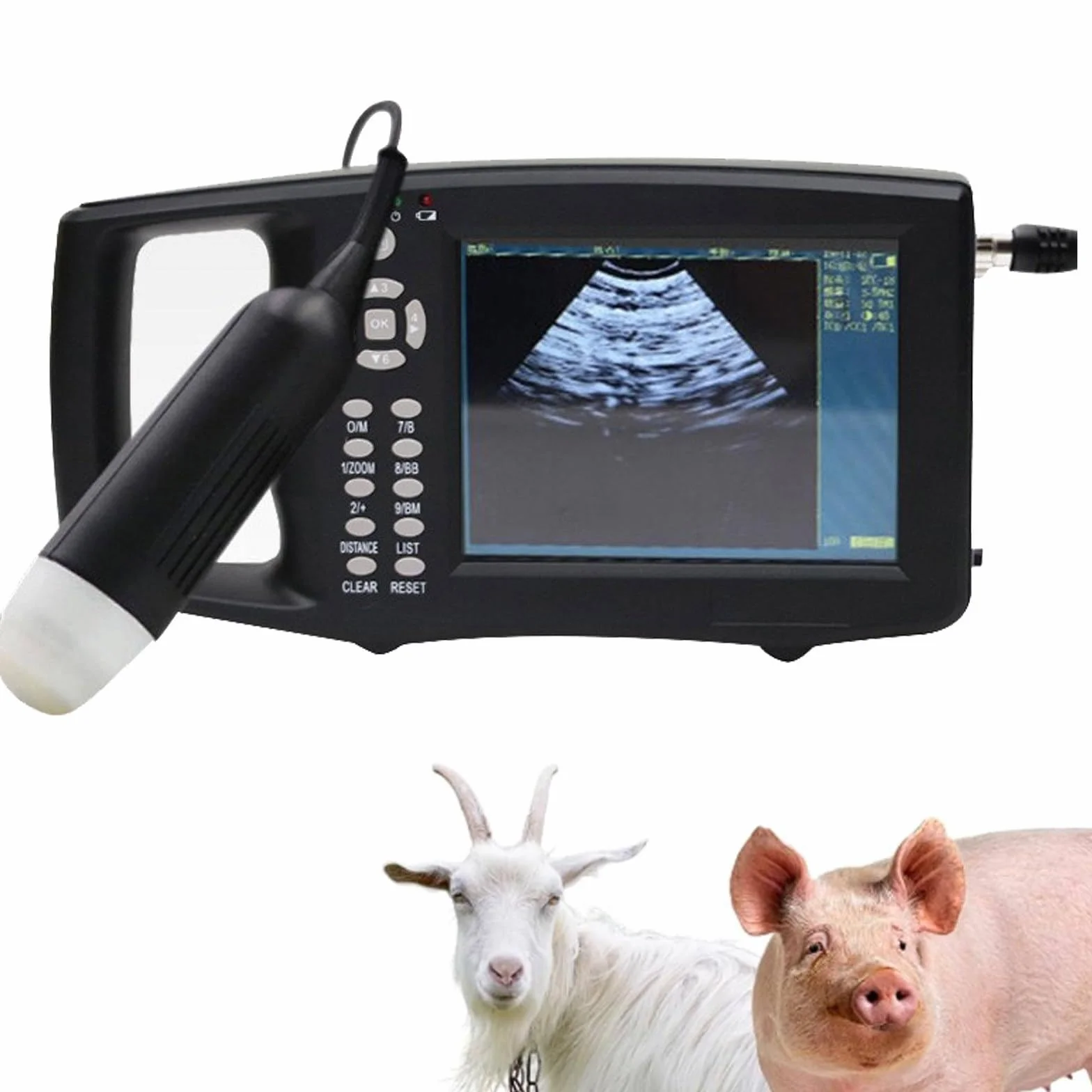 Ecografo Veterinario Portatile Riproduzione HD a Colori Multifunzionale, Rilevatore di Ultrasuoni Veterinario, Macchina per Test Gravidanza