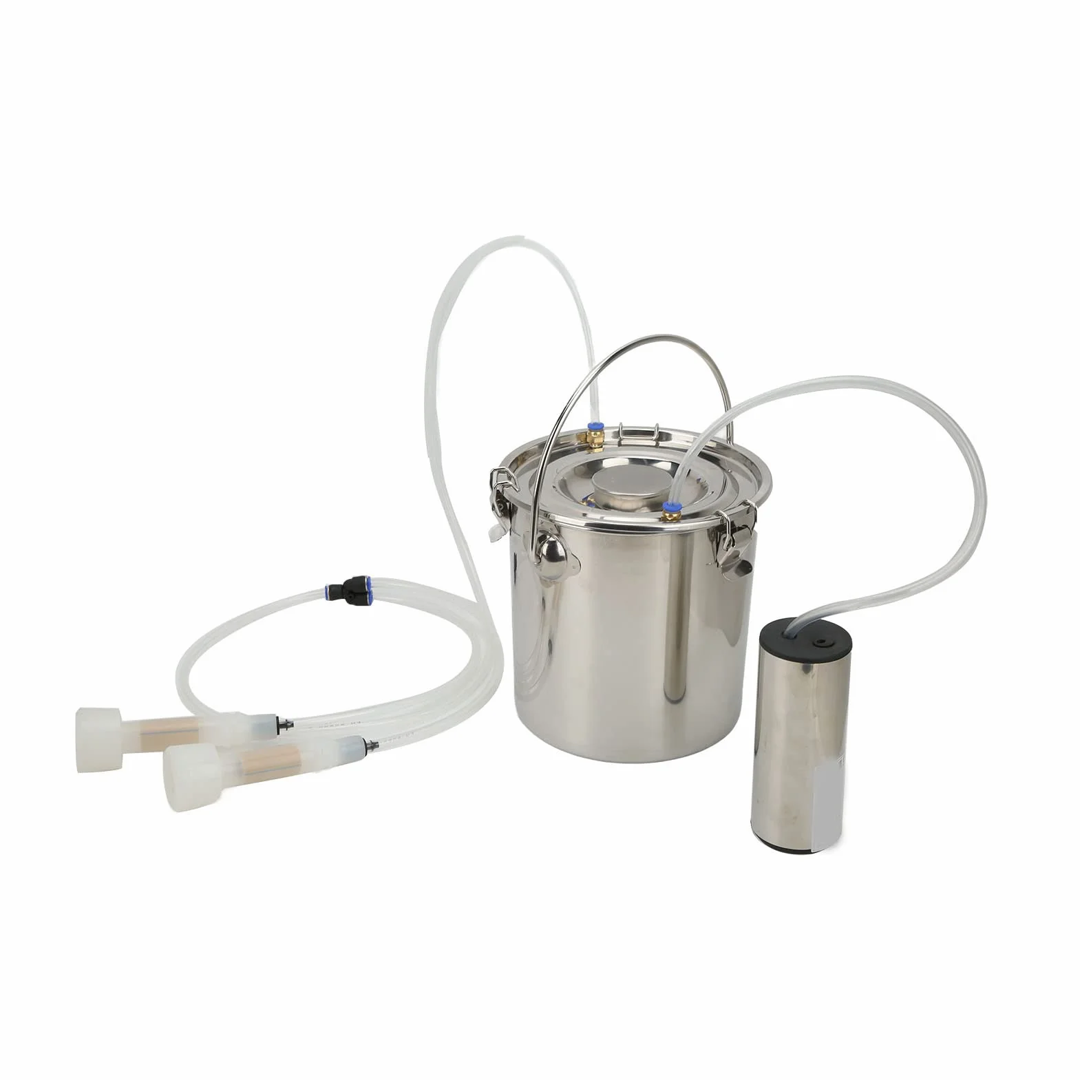 Mungitrice Elettrica 7 Litri, Mungitore per Capre e Bovini 100-240V, Capezzoli in Silicone, Secchio Acciaio Inossidabile 304, Ideale per Uso Domestico