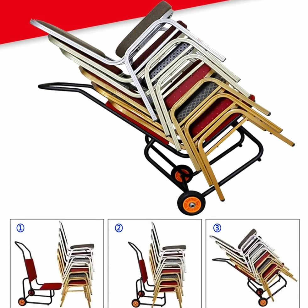 Sedia Dolly con capacità di 10 sedie per riporre e trasportare facilmente sedie impilabili