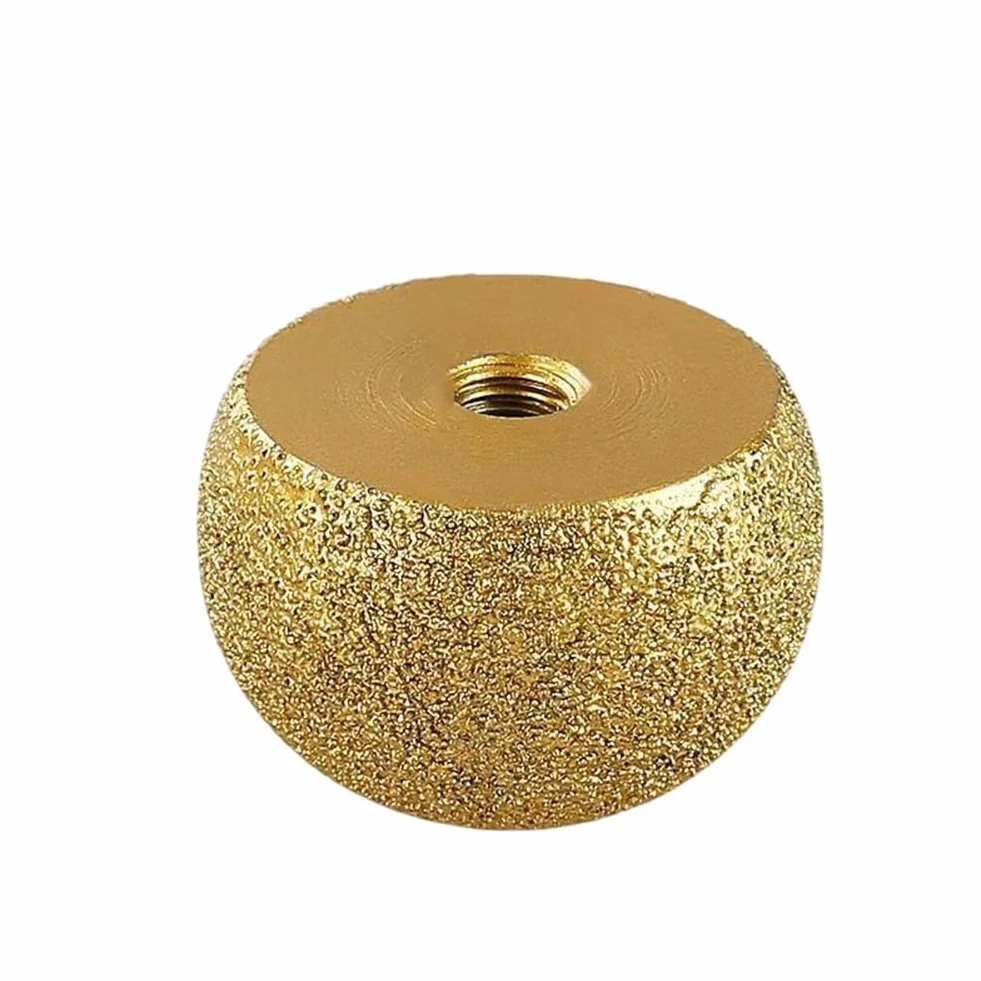 Mola diamantata a forma di fungo 10 mm per smerigliatrice angolare brasata vetro pietra finitura oro 3 pezzi