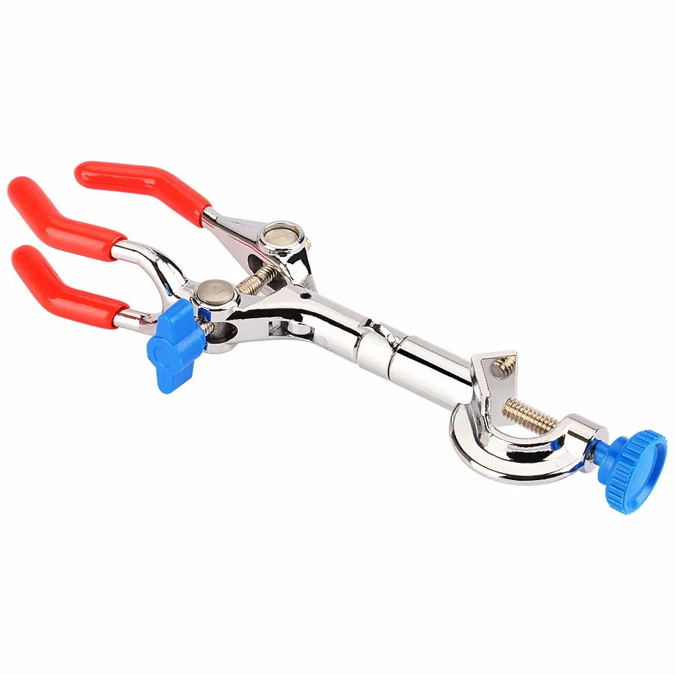Labasics 3-Rebbi Morsetto Girevole 360 Gradi con Rivestimento in Gomma per Laboratorio