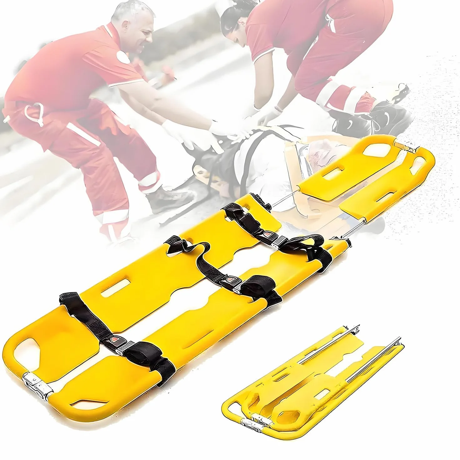 Barella a Cucchiaio per emergenze mediche, barella a Cucchiaio per emergenze, tavola di immobilizzazione Leggera Regolabile per Il Trasporto dei pazienti, Portatile e di Dimensioni da Viaggio