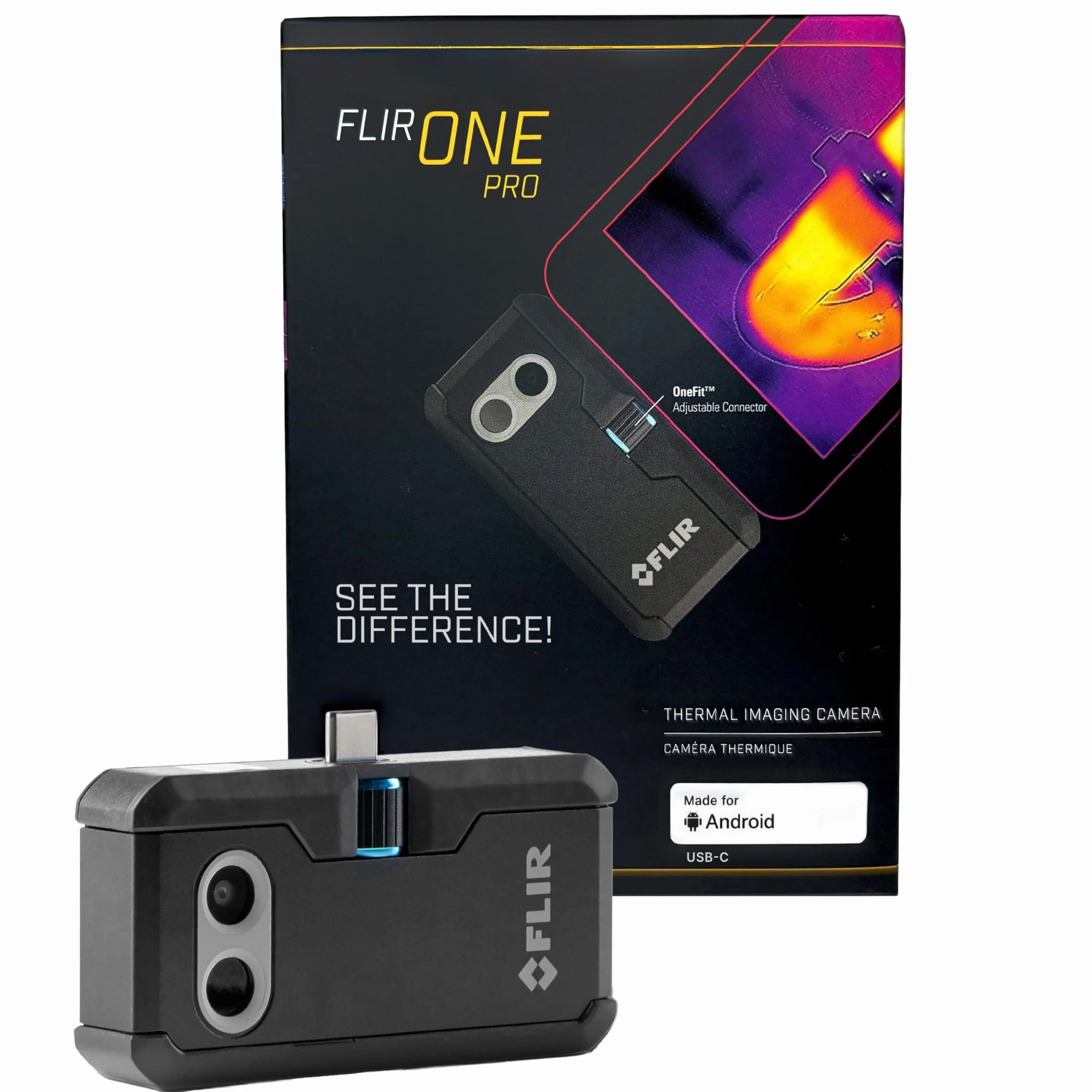 Flir One Pro - Termocamera Per Smartphone Android (USB-C), Super Risoluzione 480x360 (IR Nativo 160x120)