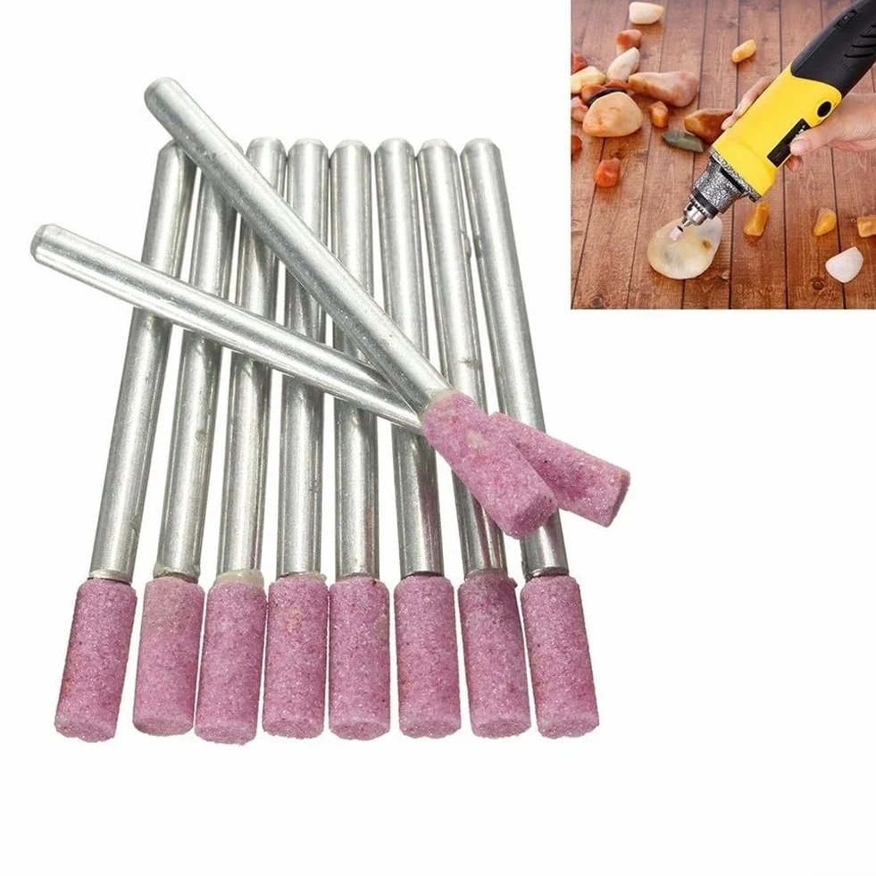 Kit di accessori per smerigliatrice rotante con 10 strumenti per lucidare e rettificare pietre in ceramica per metallo e finitura bordi