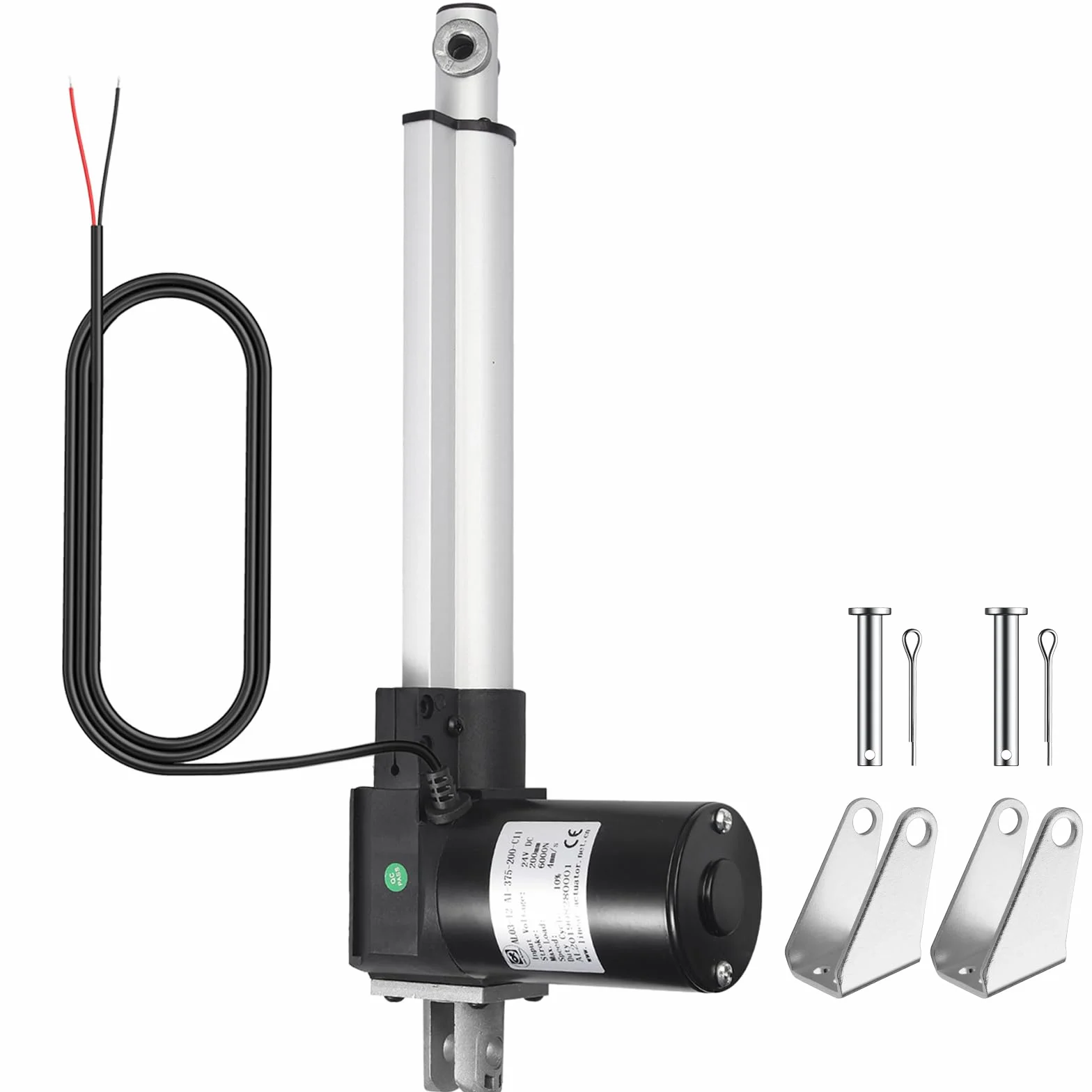Justech Motore Elettrico DC 12V per Attuatore Lineare 6000N-200mm con Corsa Massima per Automobile Medica Apriporta Elettrici [Classe di efficienza energetica A+]