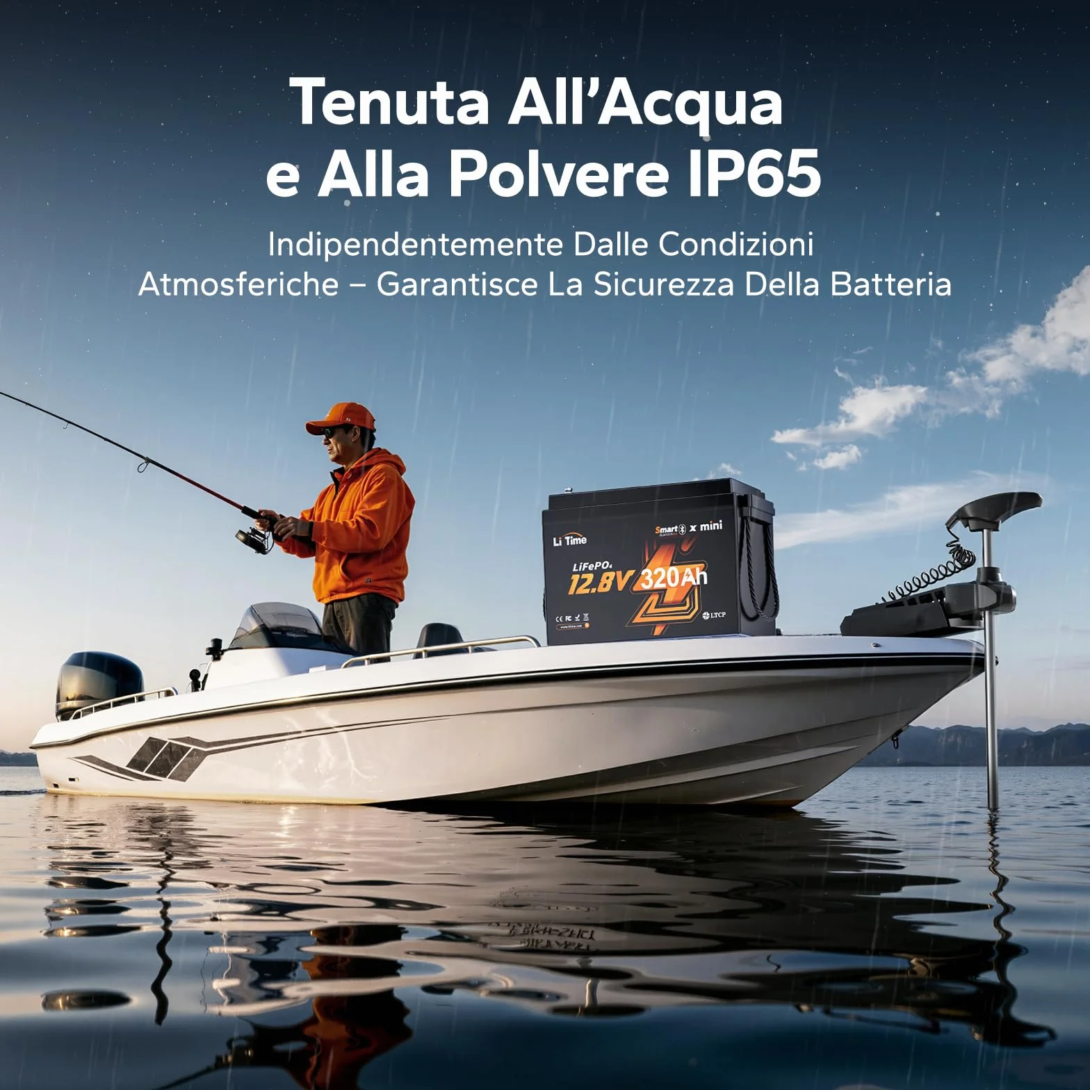 LiTime Batteria al Litio LiFePO4 12V 320Ah con Bluetooth per Camper, 4000-15000 Cicli Profondi, Energia 4096Wh, Perfetta per RV, Furgone Camperizzato, Impianti Solari, Barche, Motori Trolling