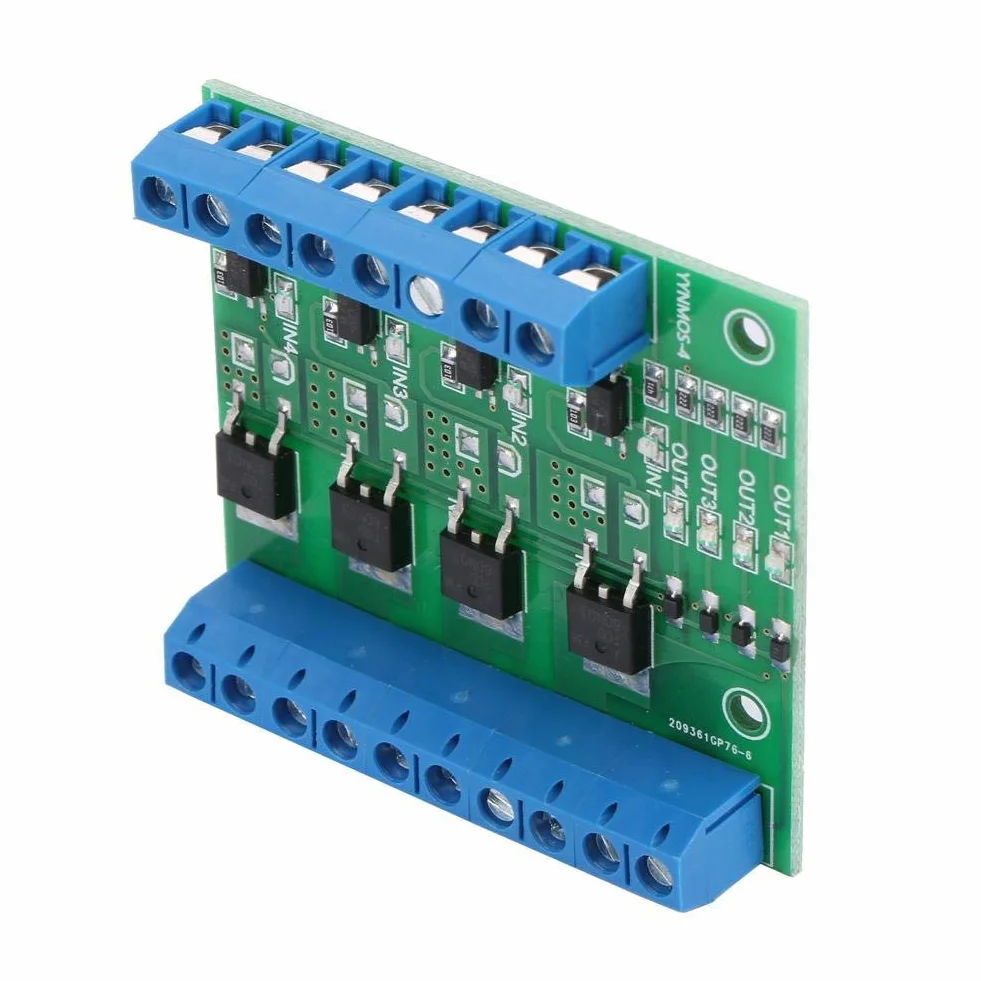 MOS FET PWM 3-20V a 3.7-27VDC 10A Scheda Circuit Board Amplificatore PLC 4 Canali Per Controllo Digitale