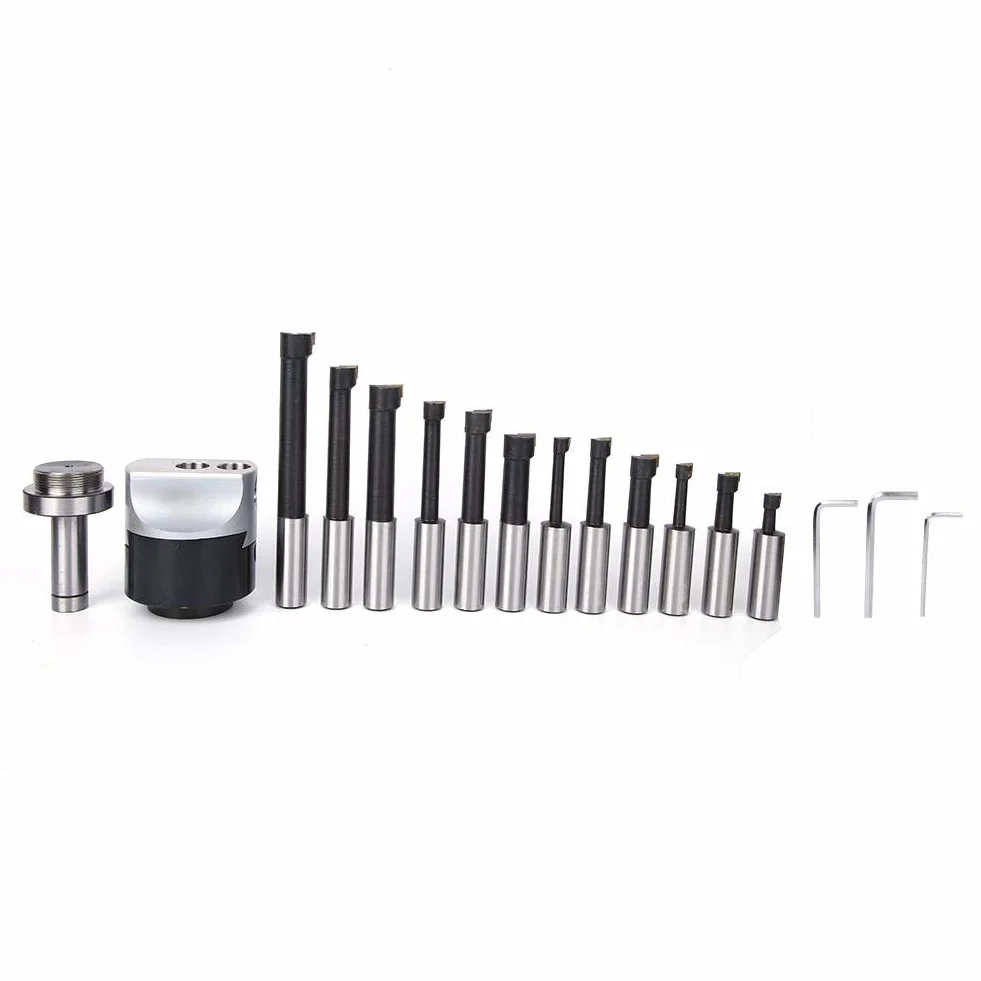 Set di Teste per alesare 75 mm, Kit di Utensili per alesatura 12 Pezzi, Set di taglierini per Testa per alesare F1-18 40CR con Scatola di immagazzinaggio, Kit di Utensili per fresatura CNC ad al
