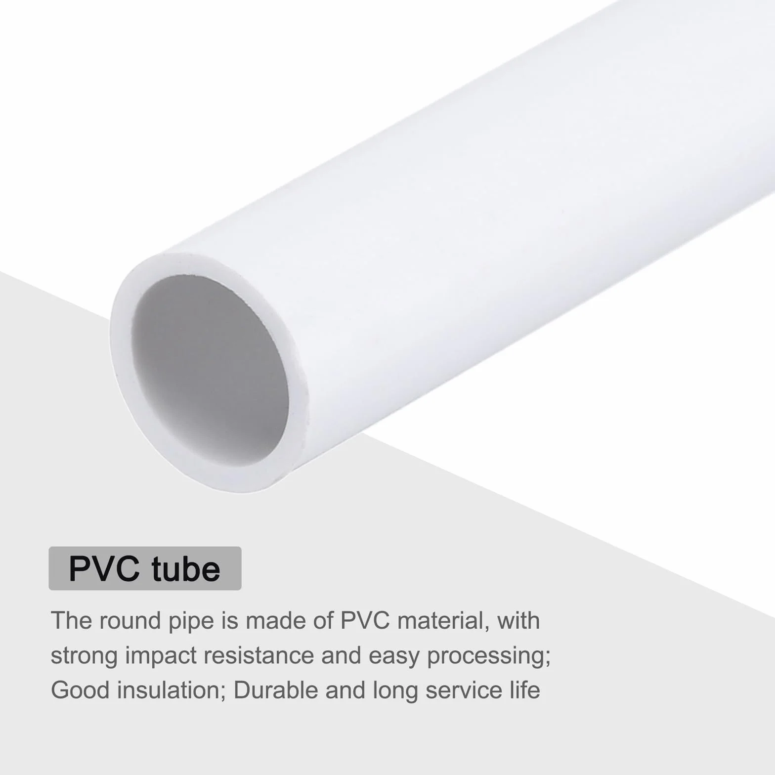 QUARKZMAN Tubo Rigido Rotondo in PVC 8mm ID 10mm OD 8" Lunghezza Bianco ad Alta Resistenza per Tubi d'Acqua, Artigianato, Guaina Cavi