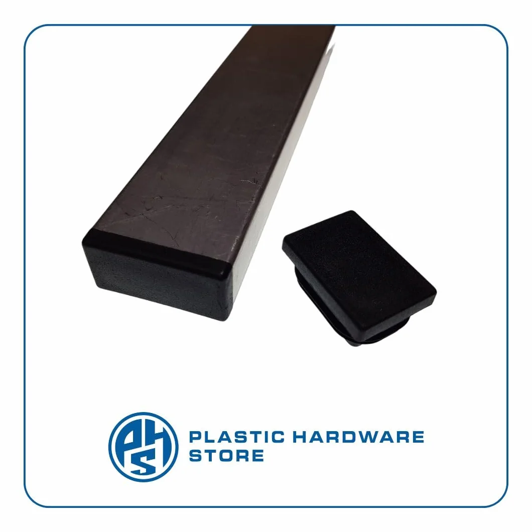 Tappo a Lamelle Rettangolare in Plastica Polietilene Inserto Alettato per Chiusura Tubi Rettangolari 80X40 Nero 5 pezzi