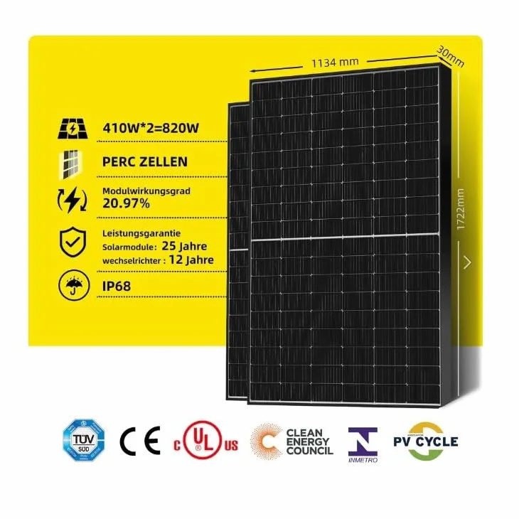 Estock1speed KIT PANNELLO SOLARE DA BALCONE FOTOVOLTAICO Plug&Play 820W 2x410W Inverter AP EZ1-M Cavo CA 10m